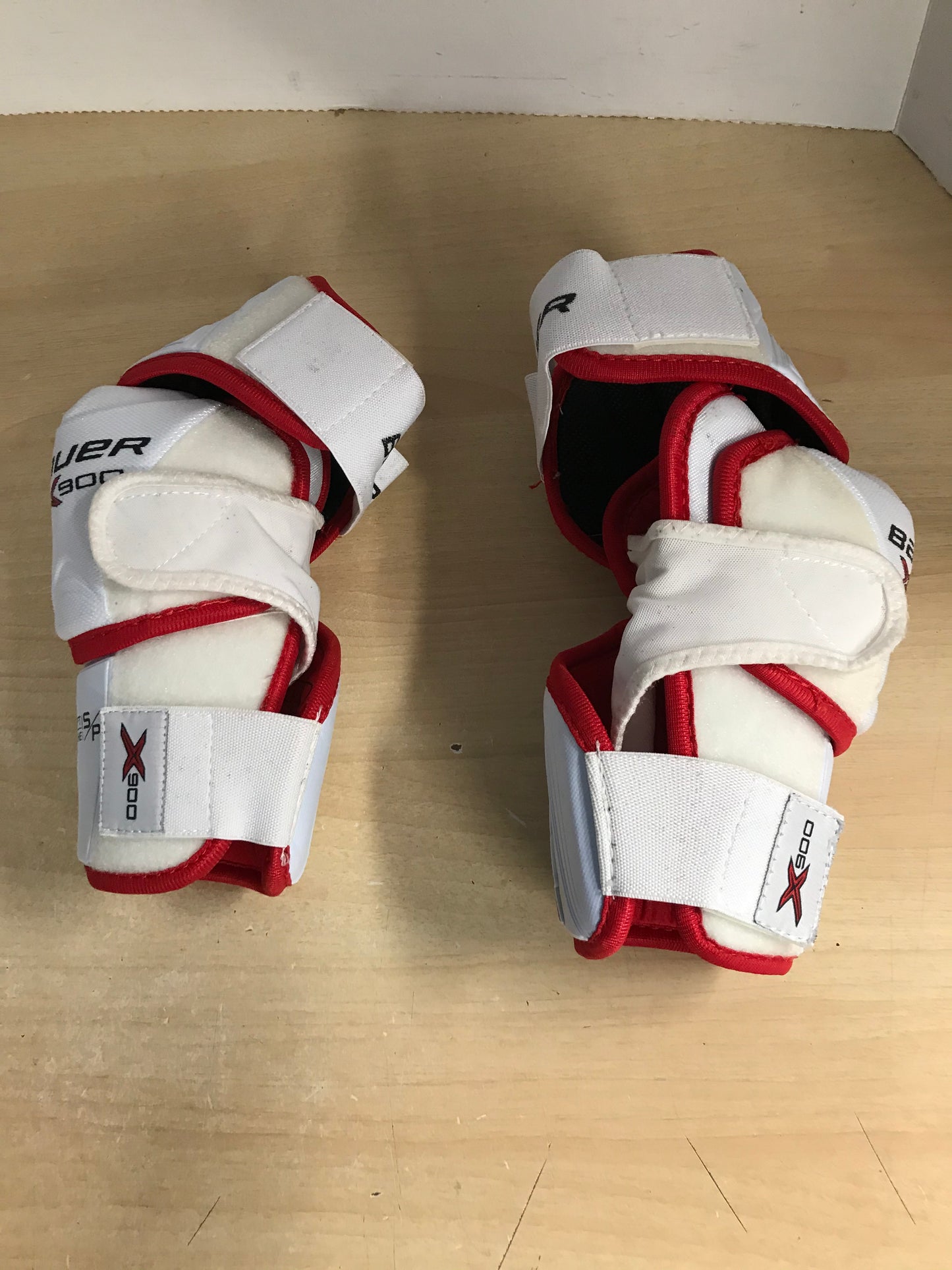 Hockey Elbow Pads Men's Size Small Bauer Vapor Aerolite X900 White Red Excellent