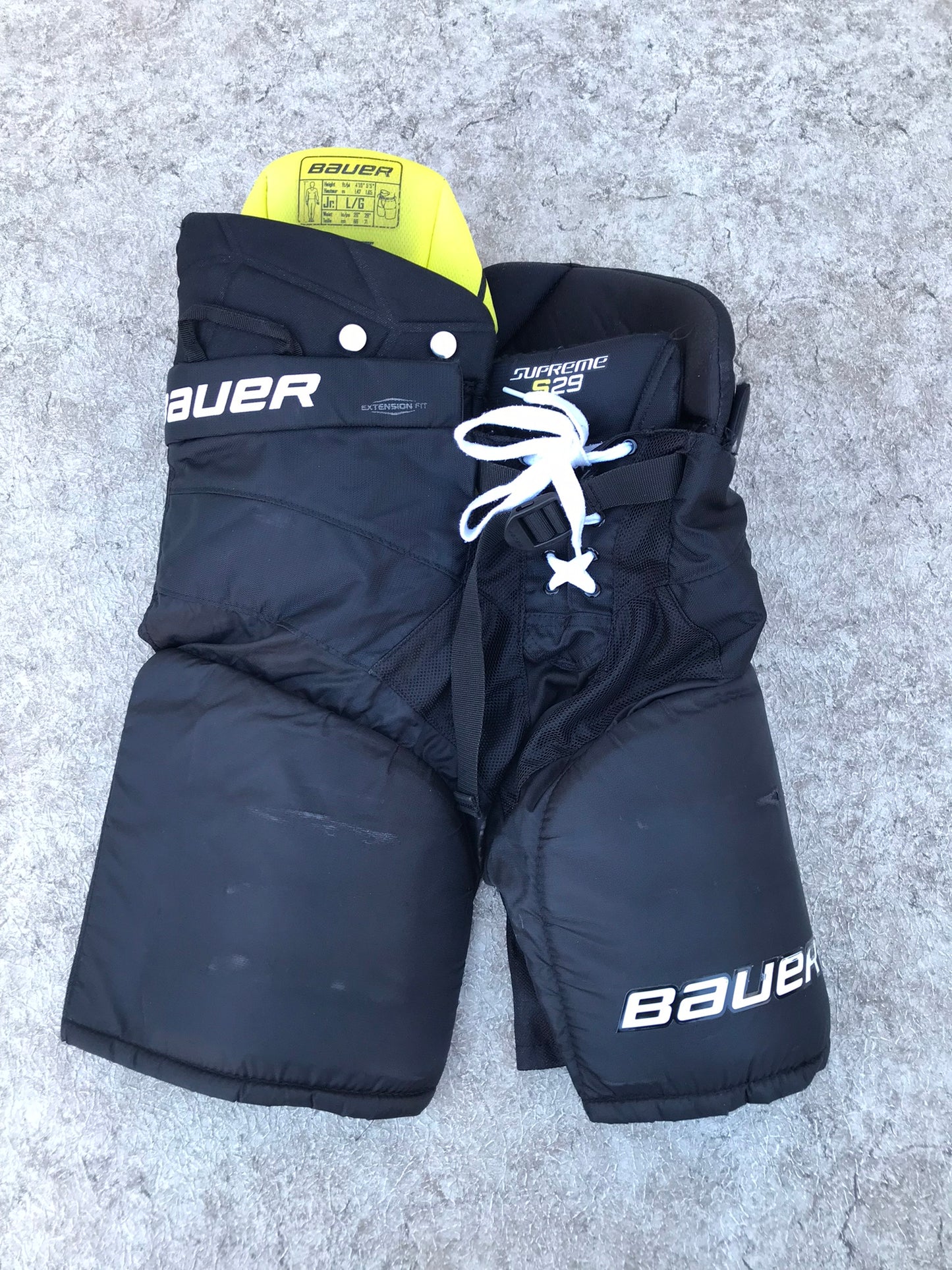 Hockey Pants Child Size Junior Large Bauer Supreme Thermo Black Lime Excellent