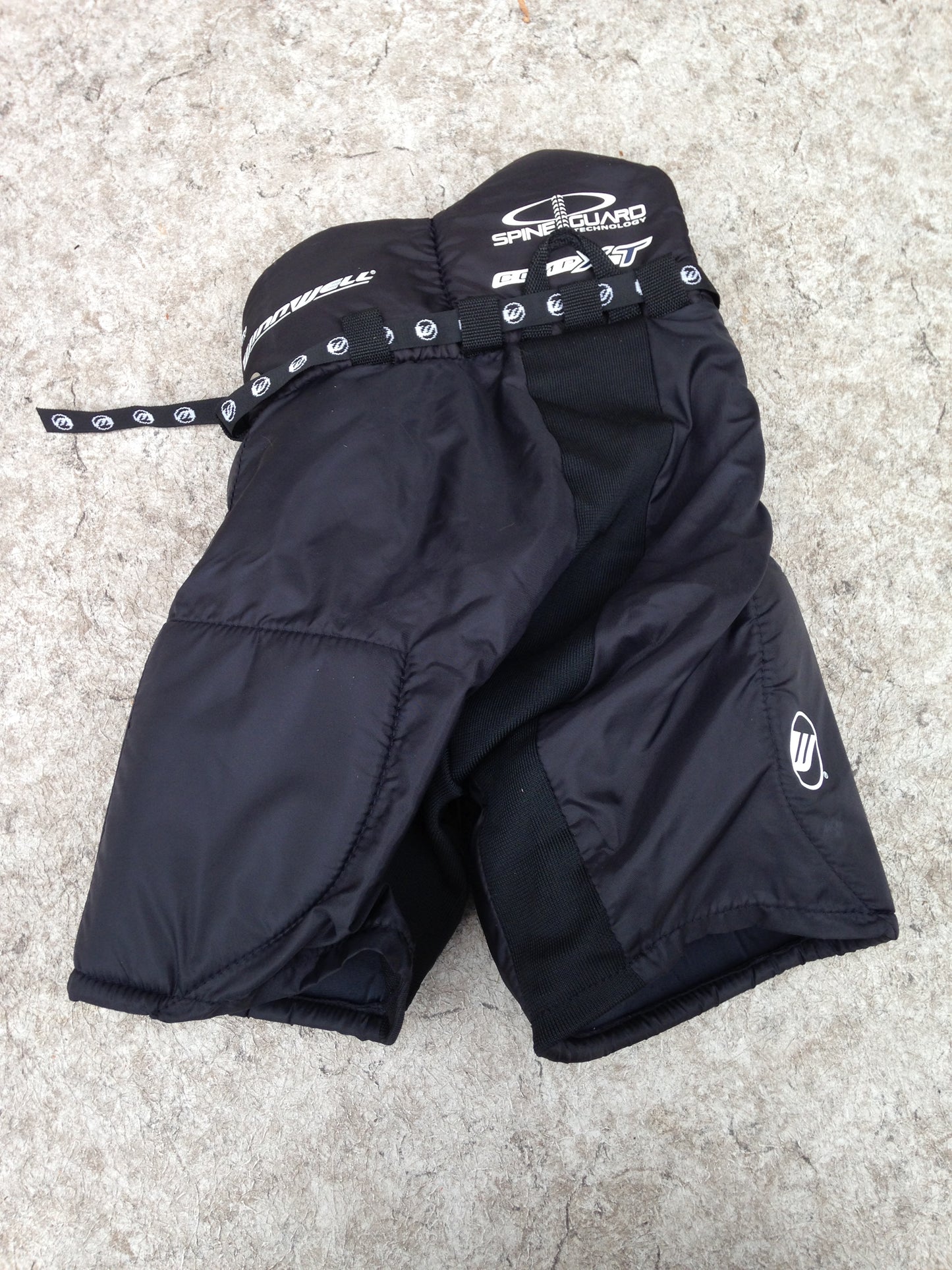 Hockey Pants Child Size Junior Medium Winnwell Spine Guard Black Excellent
