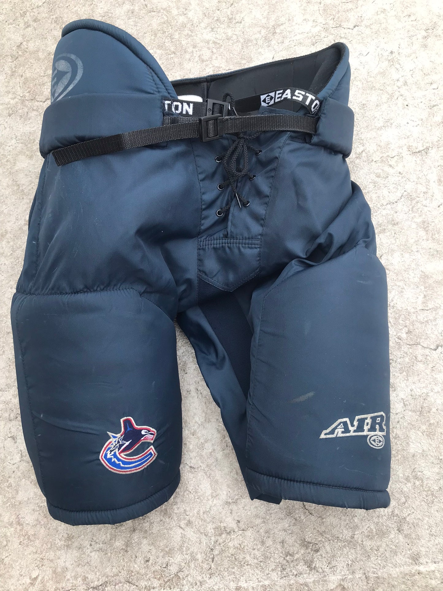 Hockey Pants Men's Size Medium Vintage NHL Vancouver Canucks Pro Stock Easton Air Pants Marine Blue RARE Collectible