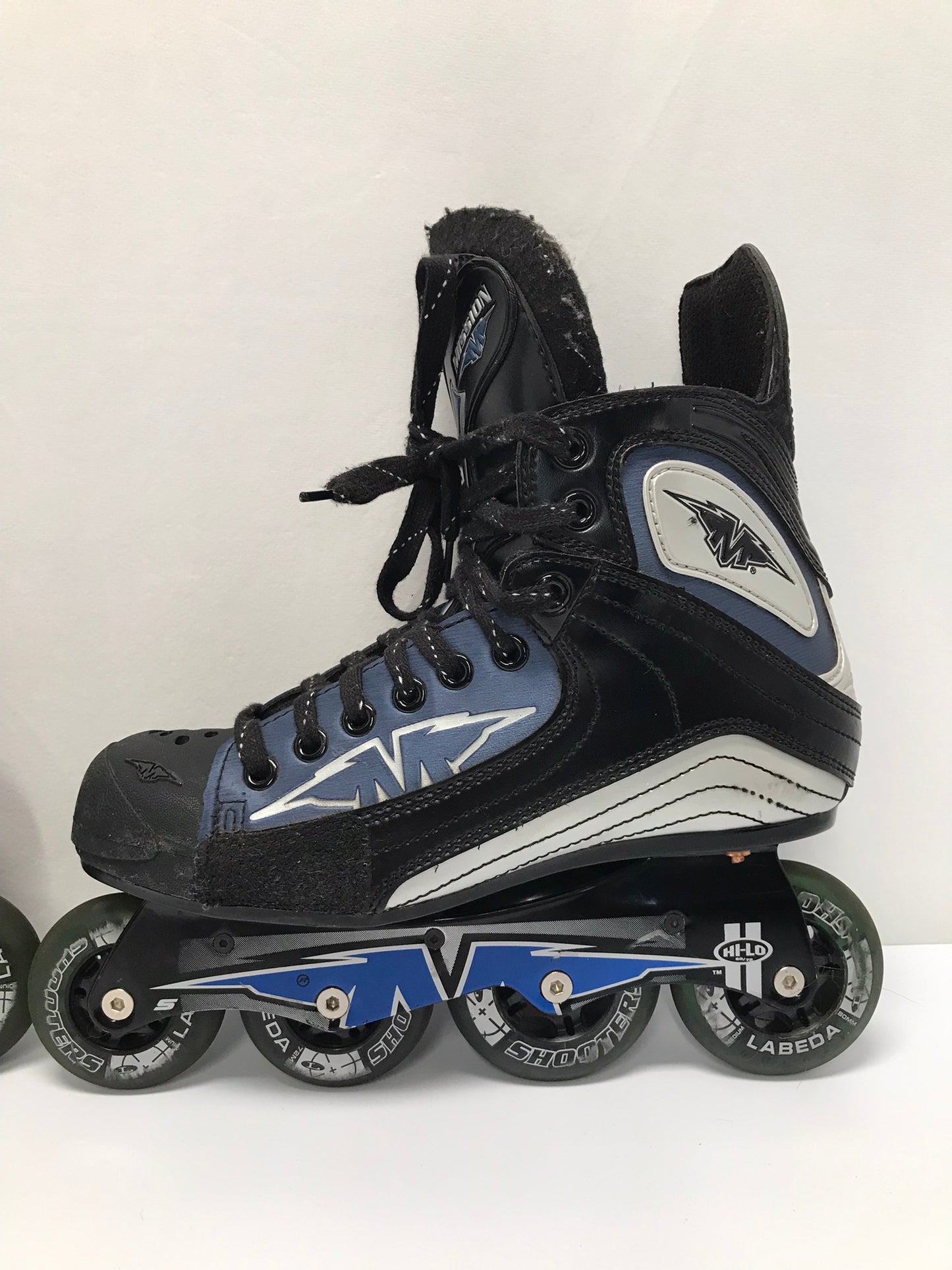 Hockey Roller Hockey Skates Men's Size 8 Shoe Size Mission Black Blue Excellent