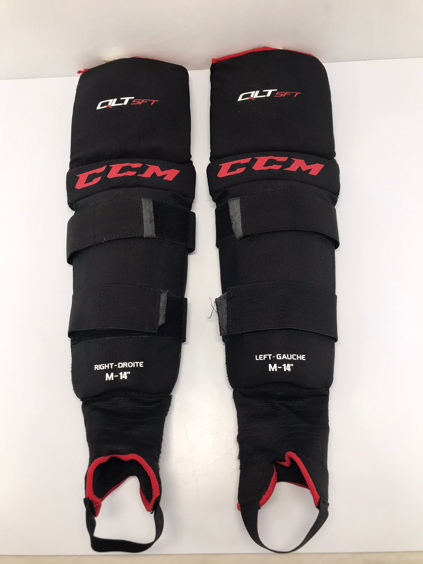 Hockey Shin Pad Ball Hockey Men's Size 14 CCM Quicklite Black Red As New