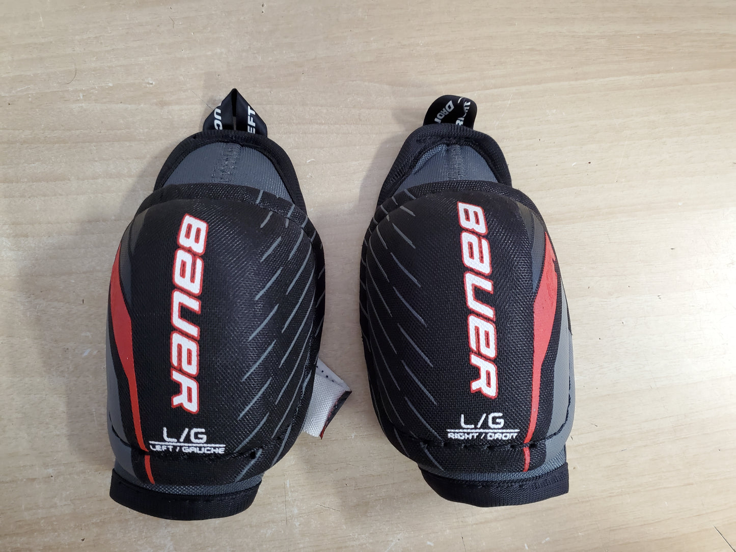 Hockey Elbow Pads Child Size Youth Large Age 4-6 Bauer Lil Sport Black Red Excellent As New