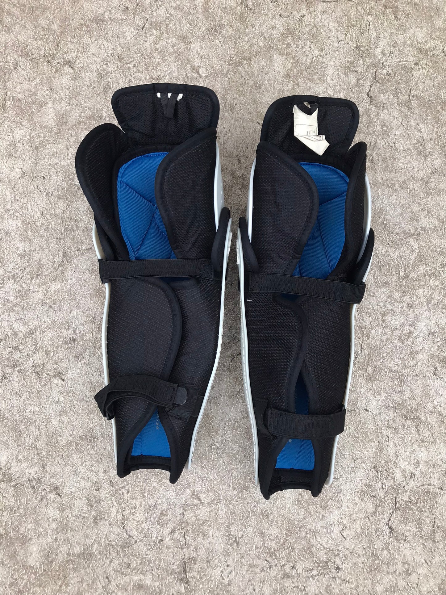 Hockey Shin Pads Men's Size 14 inch Bauer Supreme White Blue Excellent