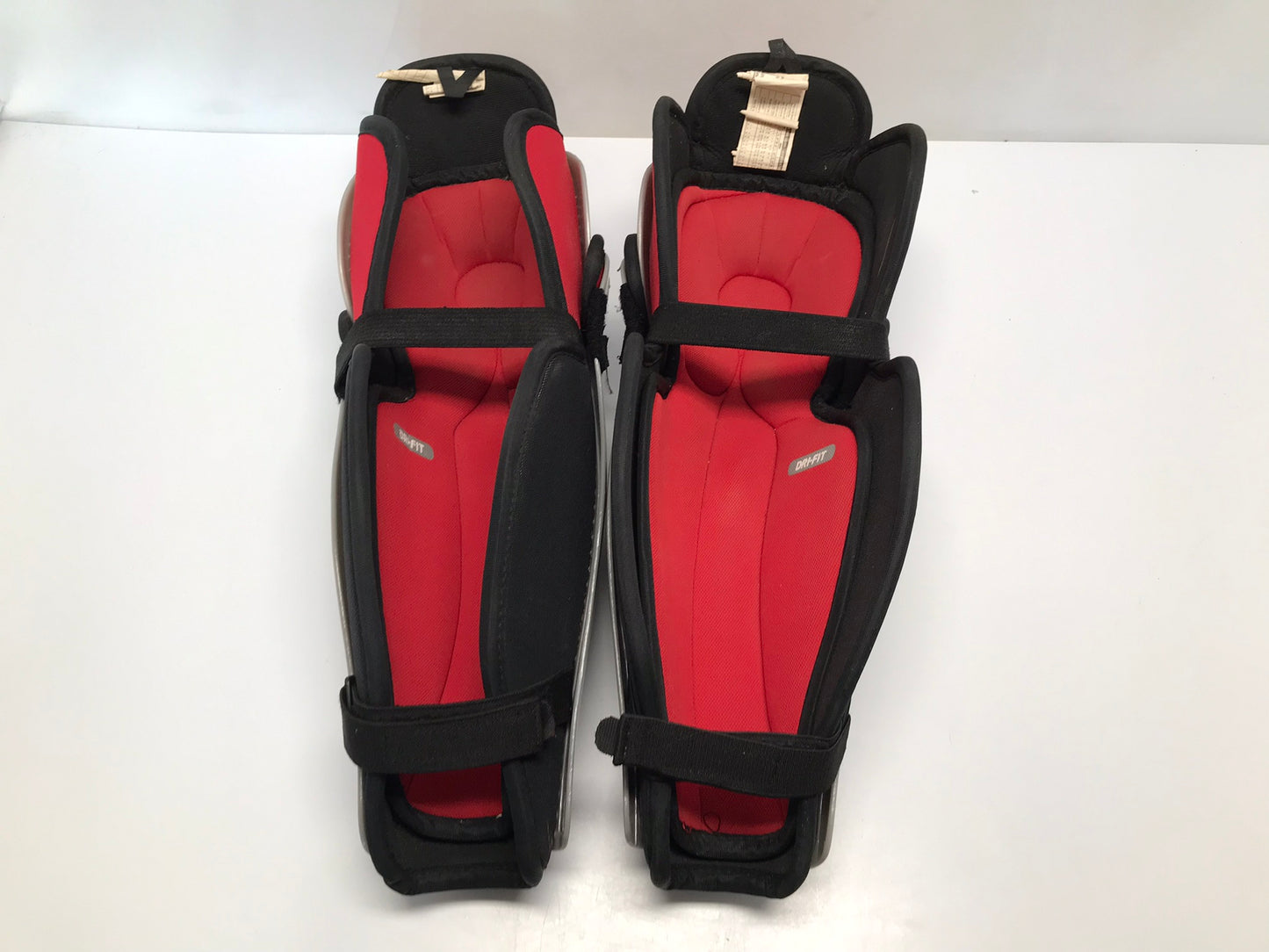 Hockey Shin Pads Men's Size 15 inch Bauer Nike Grey Red Excellent