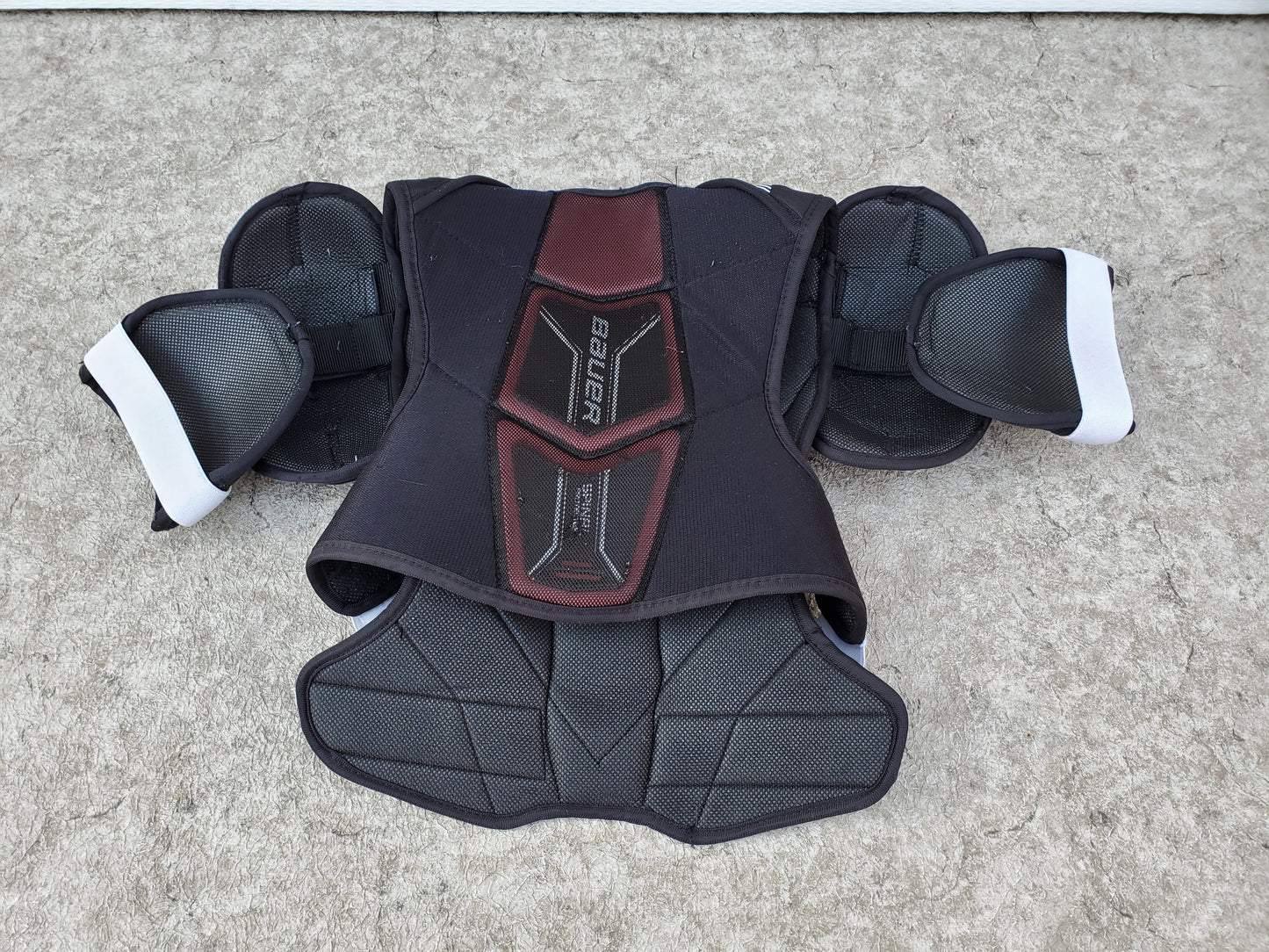 Hockey Shoulder Chest Pad Men's Size Large Bauer NSX Black Red White
