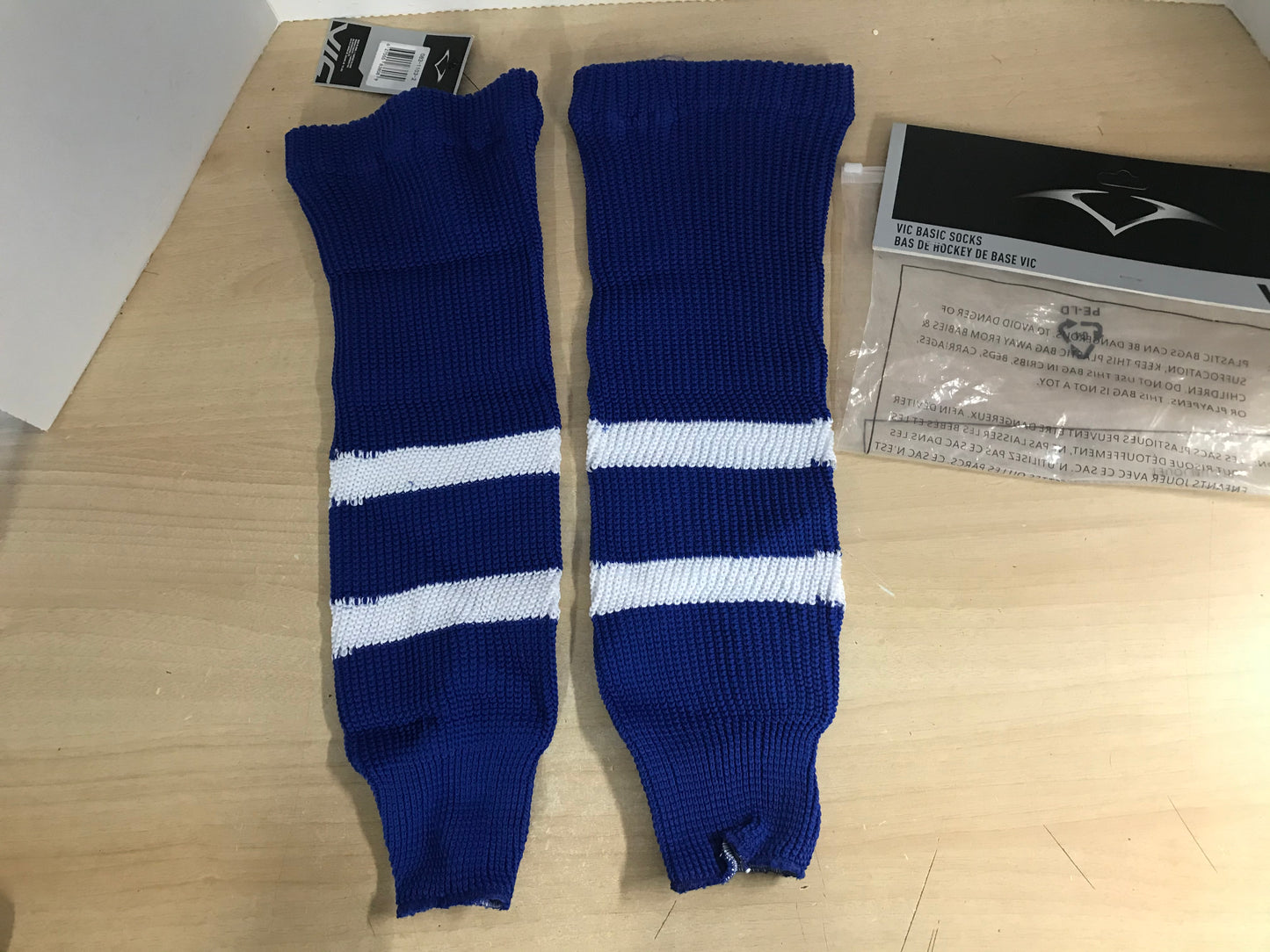 Hockey Socks 18 inch Child 4-7 Vic New In Bag Blue White