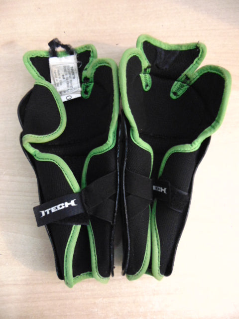 Hockey Shin Pads Child Size 9 inch Itech Black Green