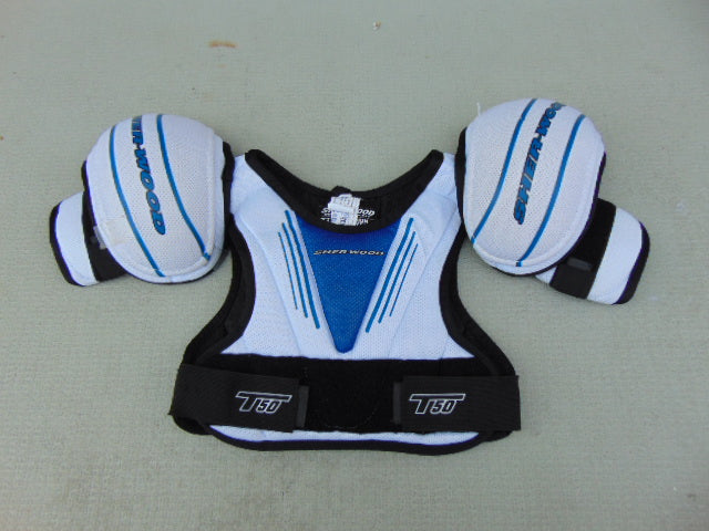 Hockey Shoulder Chest Pad Child Size Junior Medium Ages 6-8 Sherwood Blue White Black