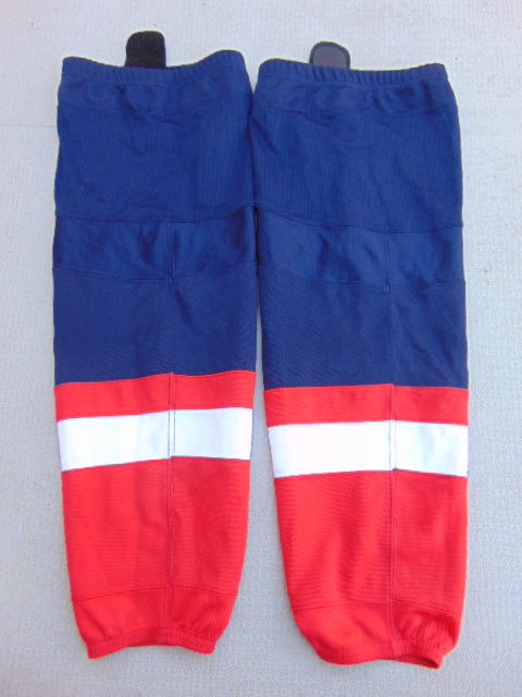 Hockey Socks Child Size 26 inch Junior Reebok Edge Red Navy White Minor Wear