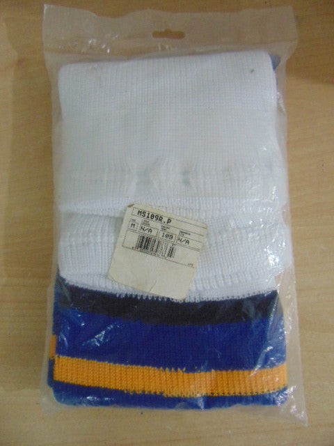 Hockey Socks Men's NEW White Blue Yellow