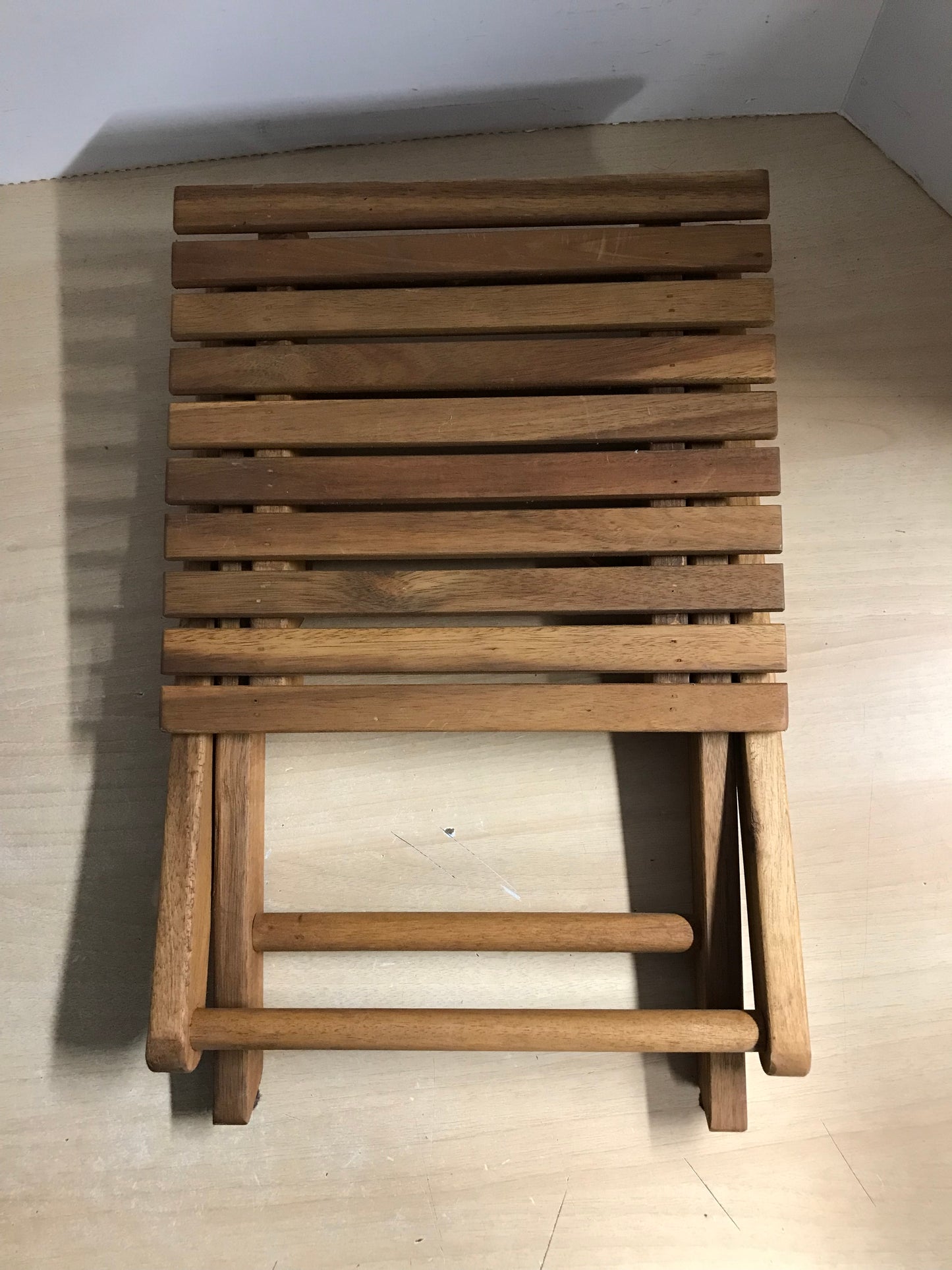 Home and Cottage Folding Wood Stool or Child Seat Solid Wood 12 x 11 x 15 inch