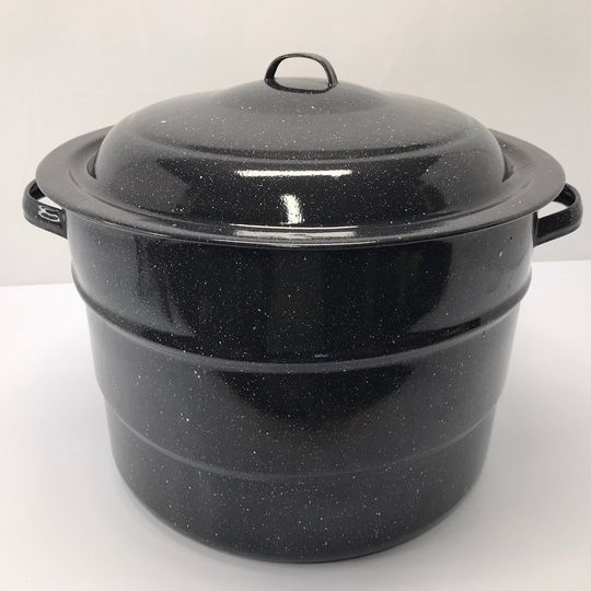 Home and Cottage Vintage 21 quart Enamelware Granite Ware Canning Pot Set Complete Excellent