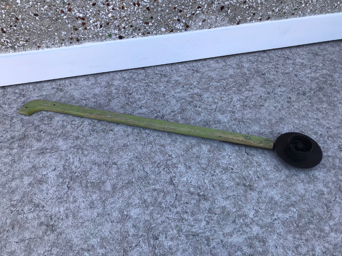 Home and Cottage Vintage Garden Art Old Hang Up Pole With Large Metal Cutter Great For Hanging With Plant Off It 44 inch