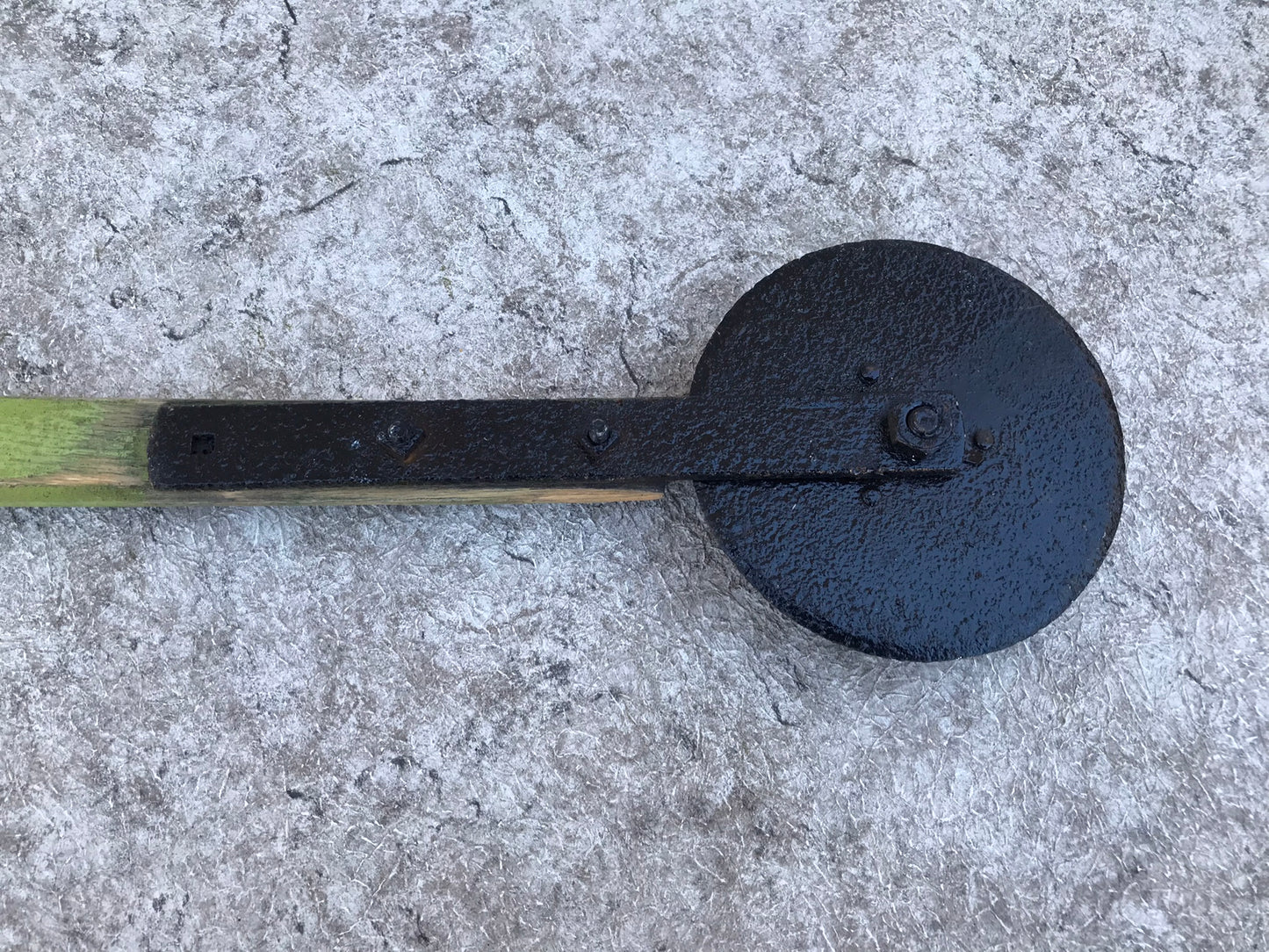 Home and Cottage Vintage Garden Art Old Hang Up Pole With Large Metal Cutter Great For Hanging With Plant Off It 44 inch
