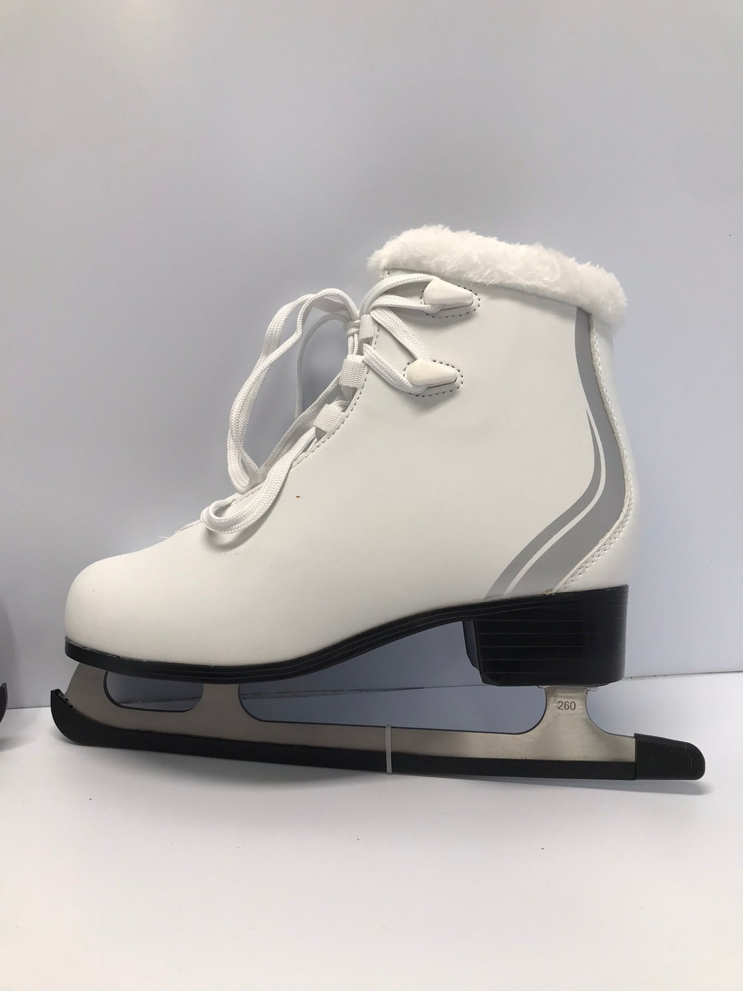Figure Skates Ladies Size 8 Soft Skate White and Grey NEW
