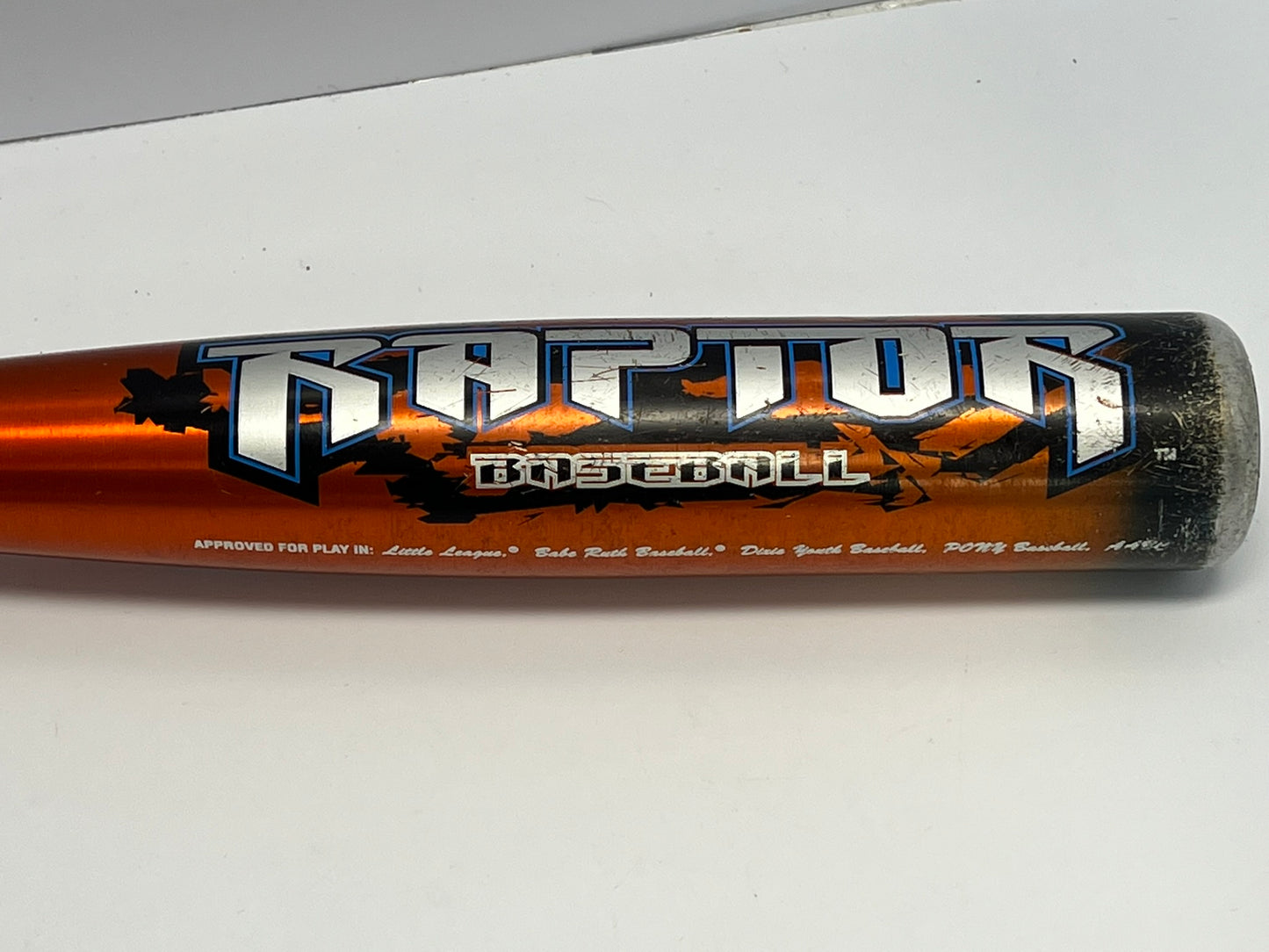 Baseball Bat 30 inch 17.5 oz Rawlings Raptor Black Orange