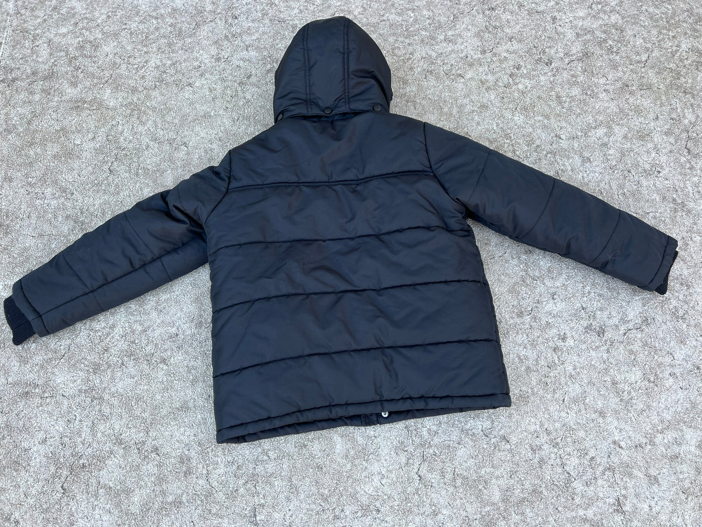 Winter Coat Child Size 8 Joe Fresh Sport Fleece Lined Black With Snow Belt