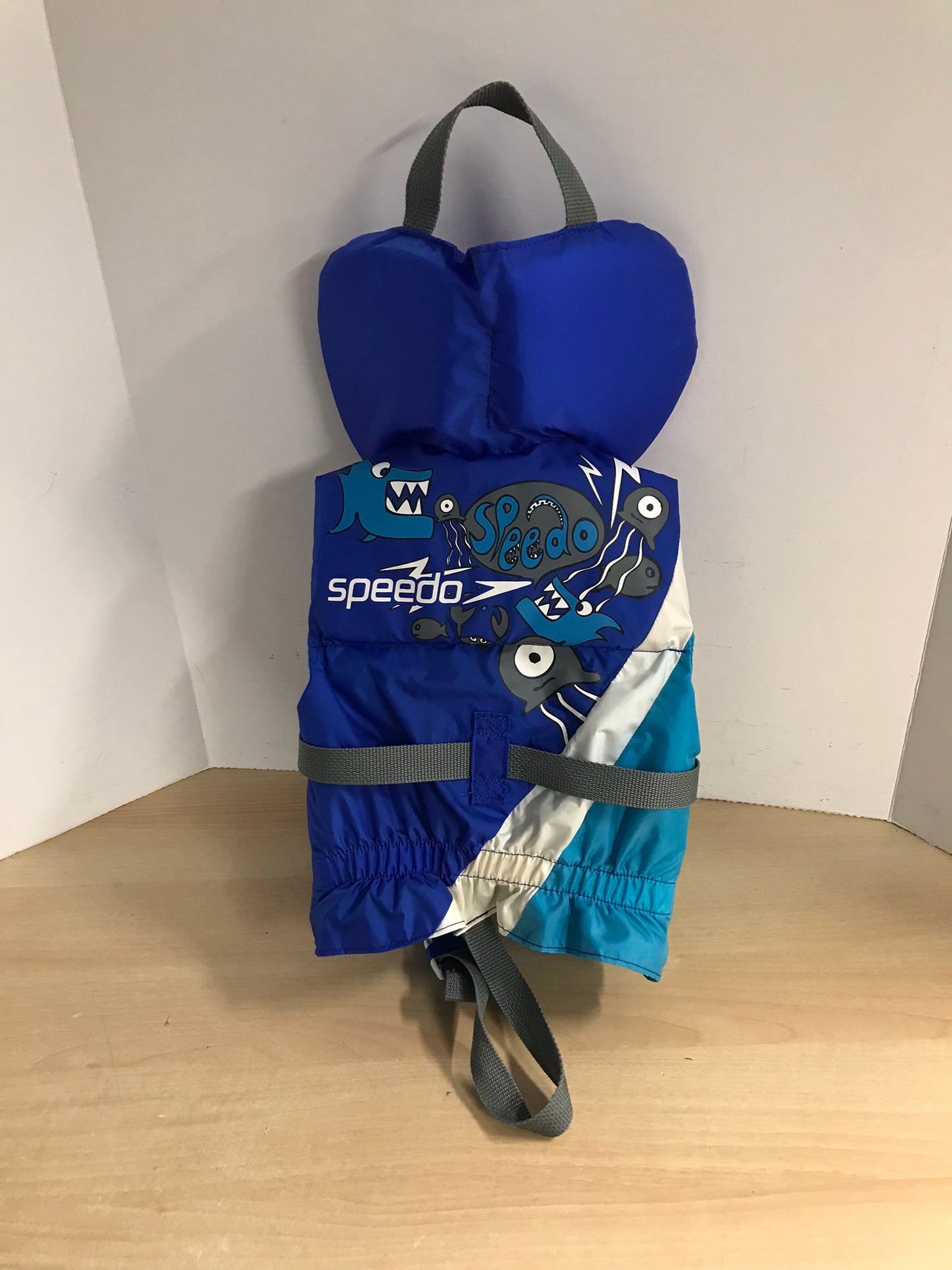Life Jacket Child Size 30-60 Lb Speedo Blue Sea Creatures Few Marks