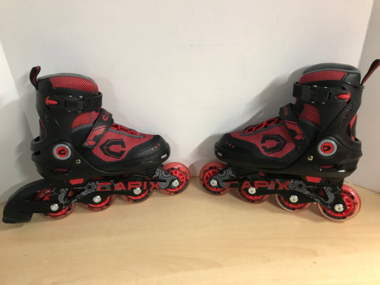 Inline Roller Skates Child Size 1-4 Capix Red Black Rubber Wheels New Demo Model