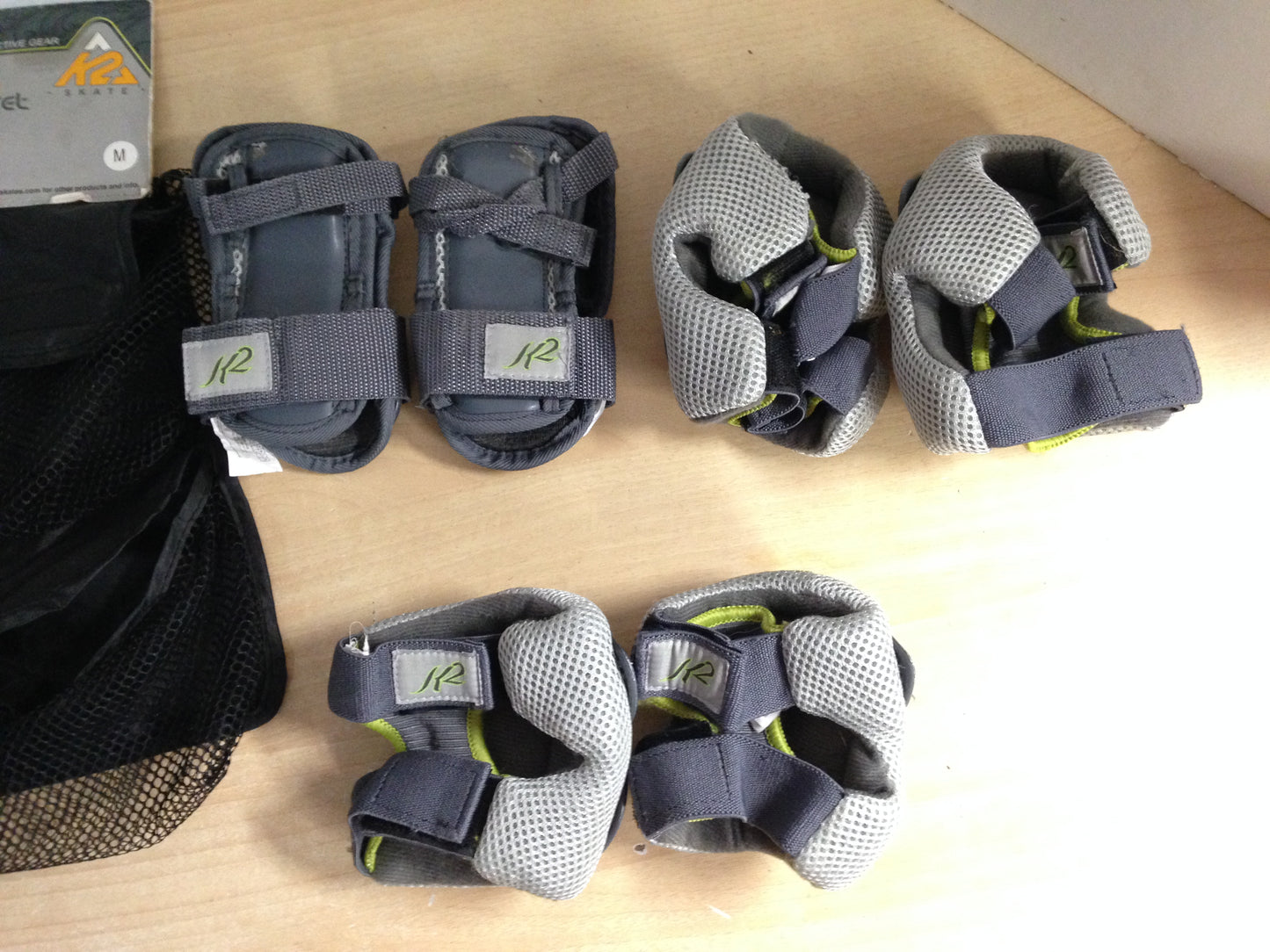 Inline Roller Skates Protective Pads Ladies Size Medium K-2 Alexis  4 Pc Elbow and Wrist Grey Lime As New