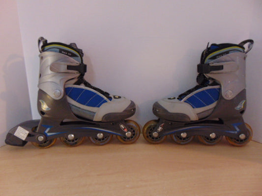 Inline Roller Skates Child Size 1-4 Firefly Blue Grey Excellent