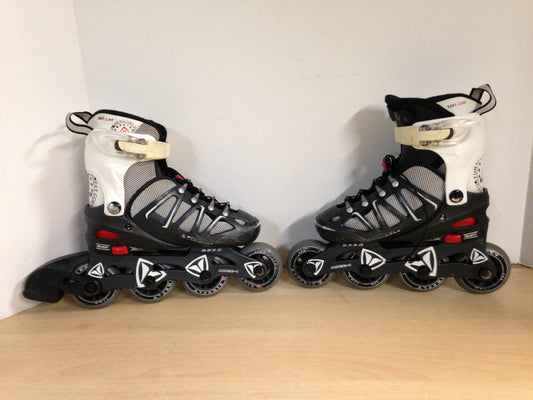 Inline Roller Skates Child Size 11-1 Shoe Size Adjustable Fire Fly  Black Red White Rubber Wheels