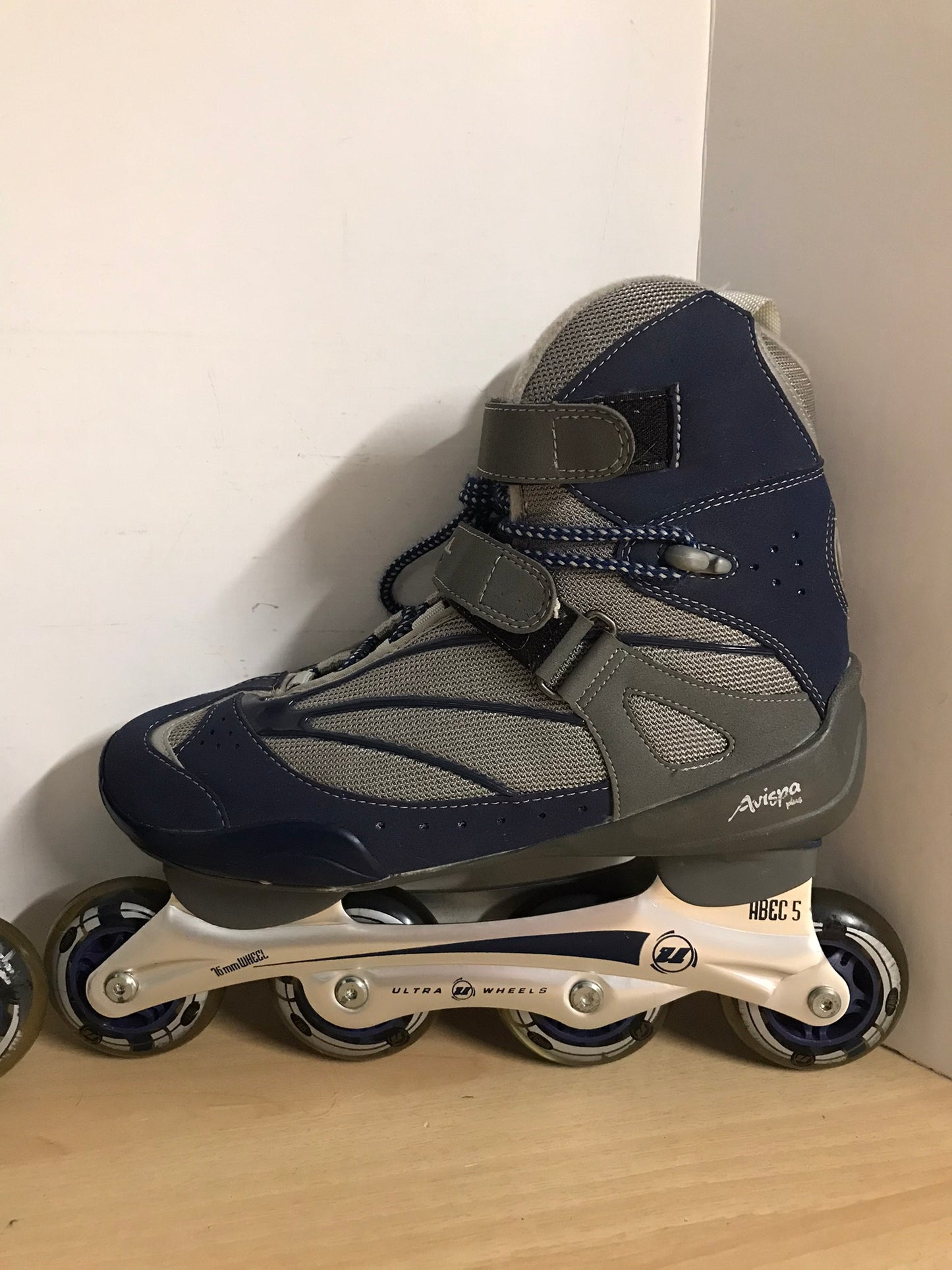 Inline Roller Skates Ladies Size 10 Ultra Wheels Denim Blue Grey Rubber Wheels New Demo Model