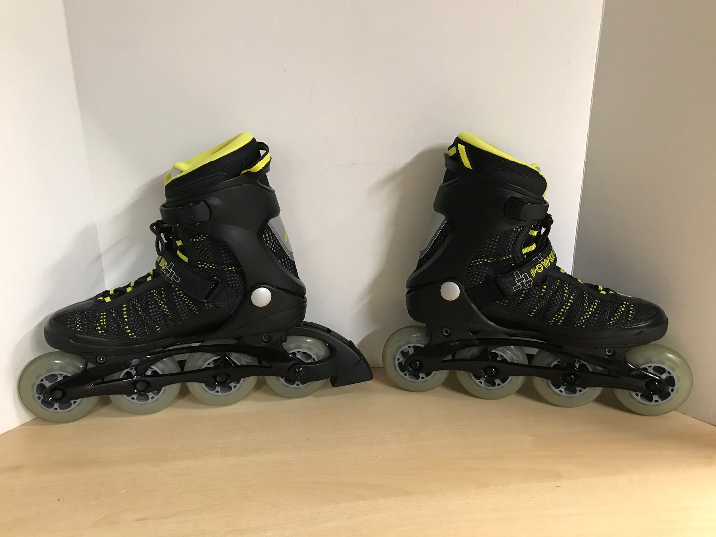 Inline Roller Skates Men's Size 9 K-2 Power Black Yellow Rubber Wheels New Demo Model