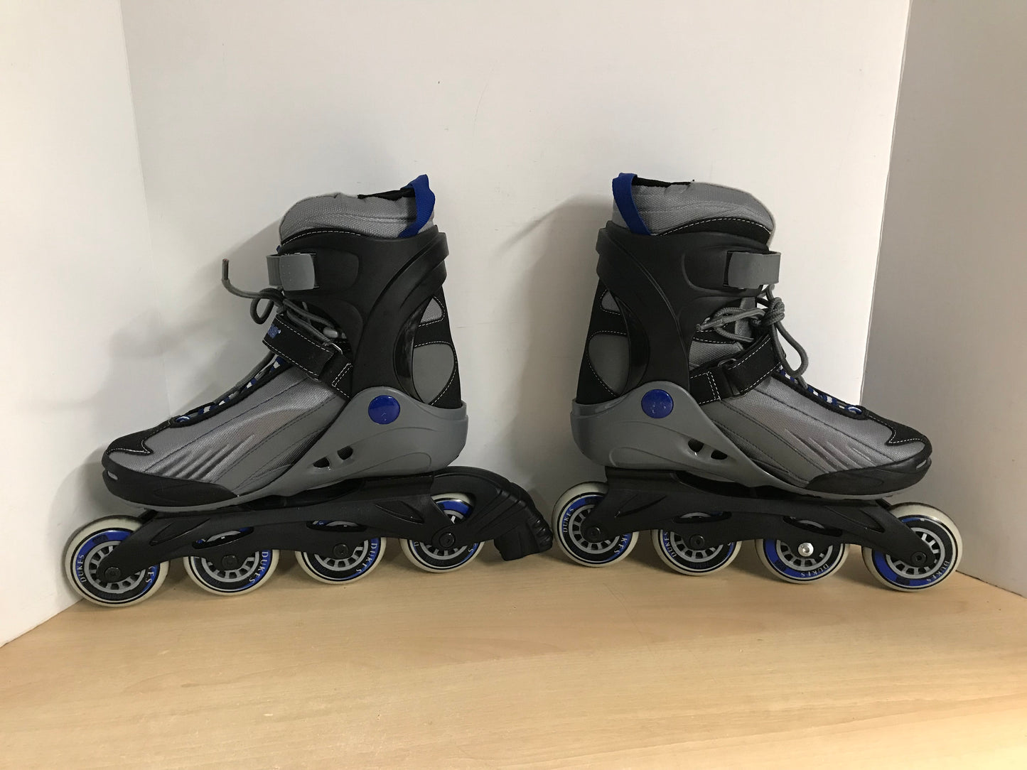 Inline Roller Skates Men's  Size 7 Dukes Grey Black With Rubber Wheels As New