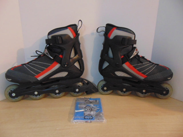 Inline Roller Skates Men's Size 10 Bio Dynamic Rollerblades New Demo Model Black Red Grey