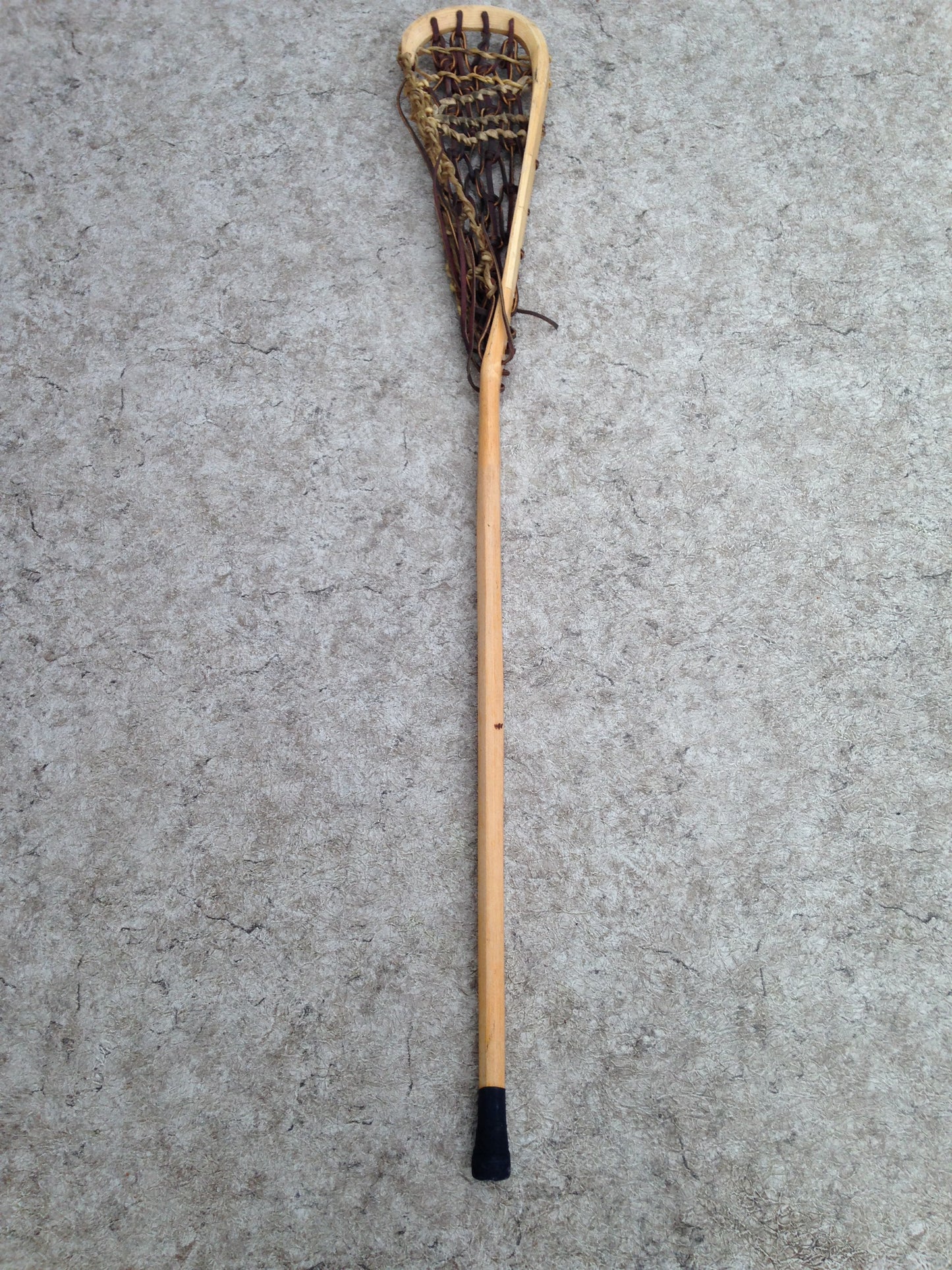 Lacrosse Stick 47 inch Vintage Solid Wood Hickory and Leather Excellent