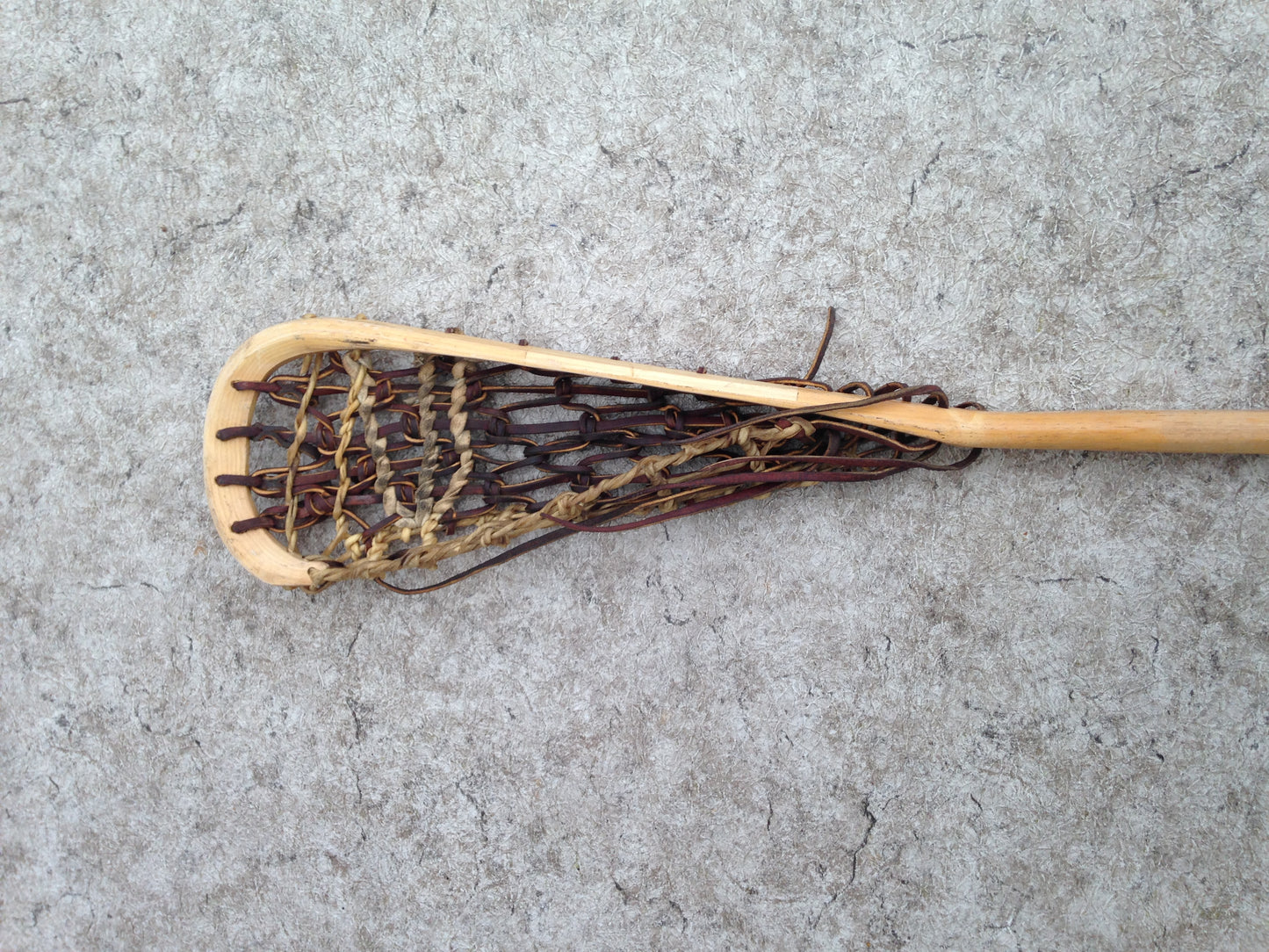 Lacrosse Stick 47 inch Vintage Solid Wood Hickory and Leather Excellent
