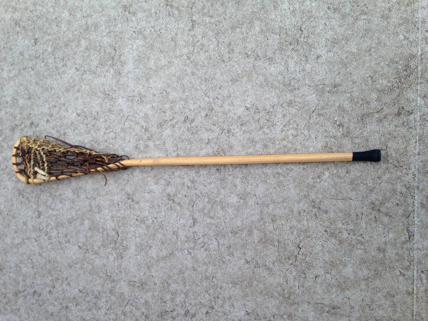 Lacrosse Stick 47 inch Vintage Solid Wood Hickory and Leather Excellent