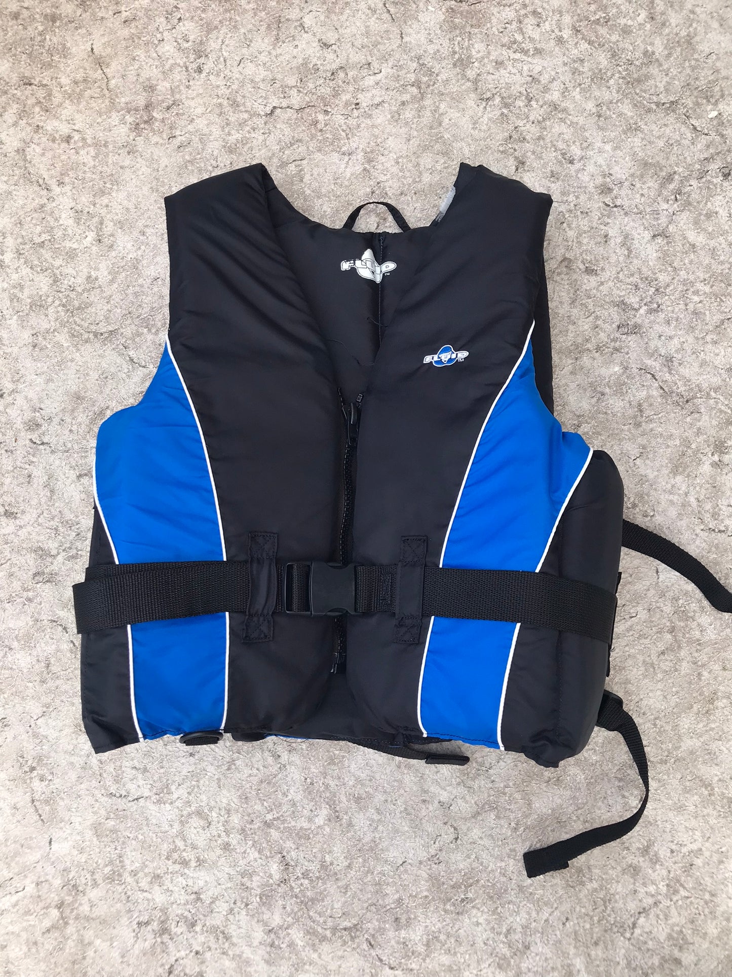 Life Jacket Adult  XX Large - XXX Large Oversize Fluid Black Blue Excellent