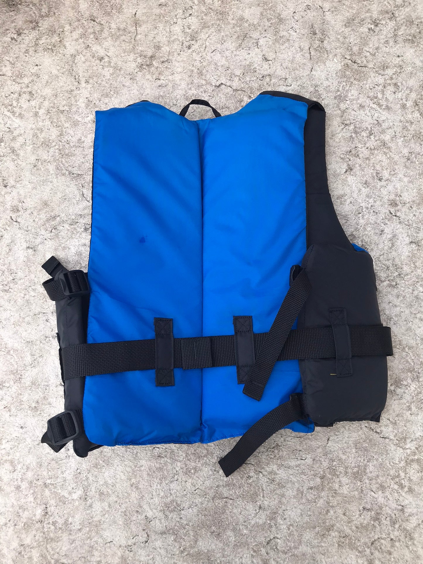 Life Jacket Adult XX Large - XXX Large Oversize Fluid Black Blue Excellent