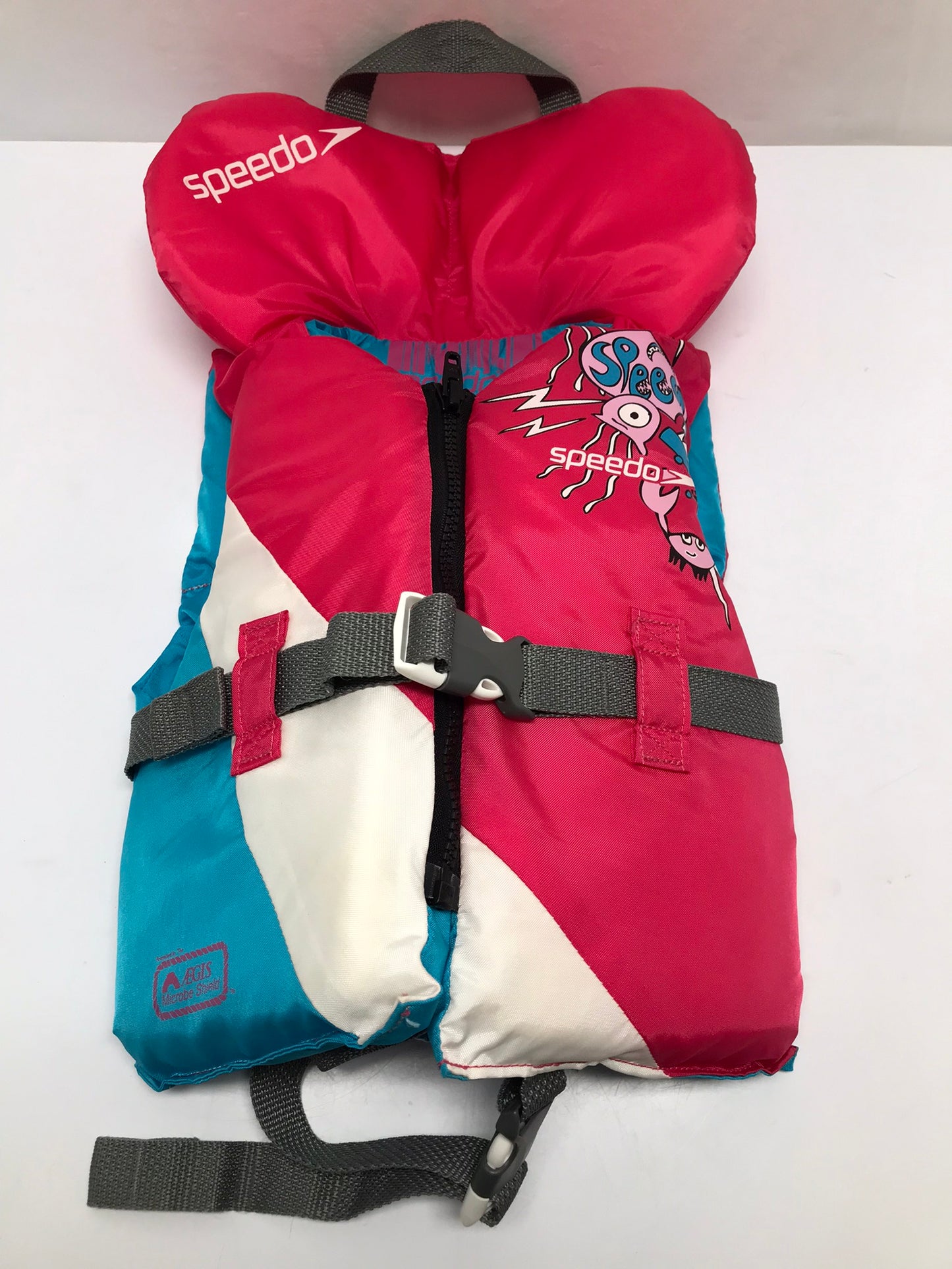 Life Jacket Child Siz 30-60 Lb Speedo Fushia Pink and Teal