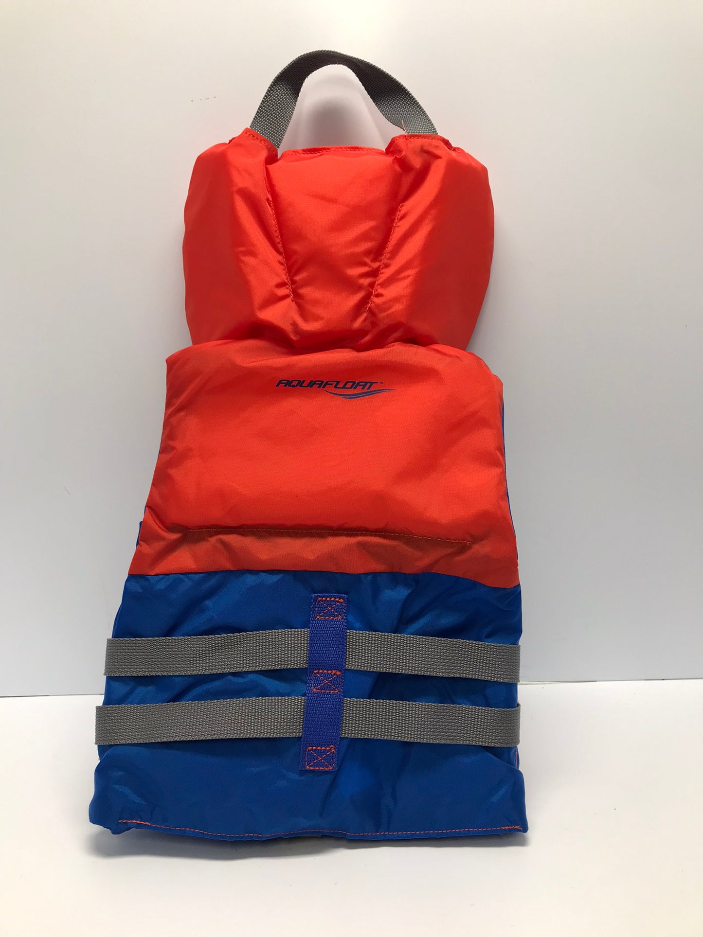 Life Jacket Child Size 30-60 Lb Aquafloat Orange Blue New Demo Model