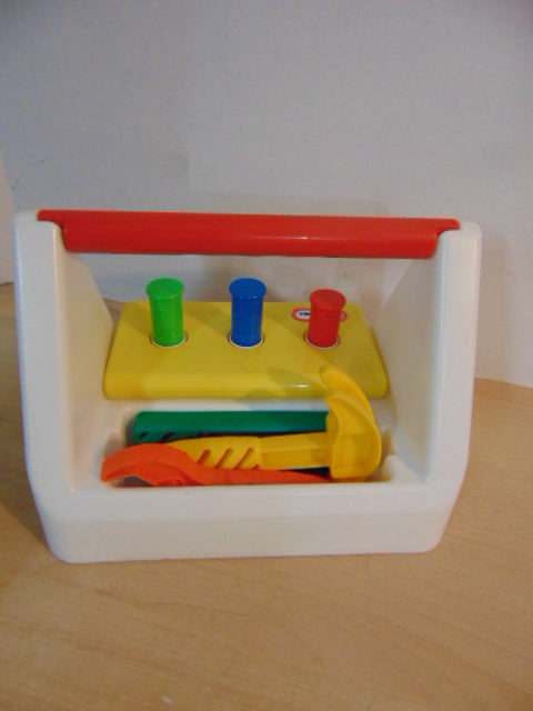 Little Tikes Vintage 1980's Tool Box Hammer and Nail Set With Tools RARE