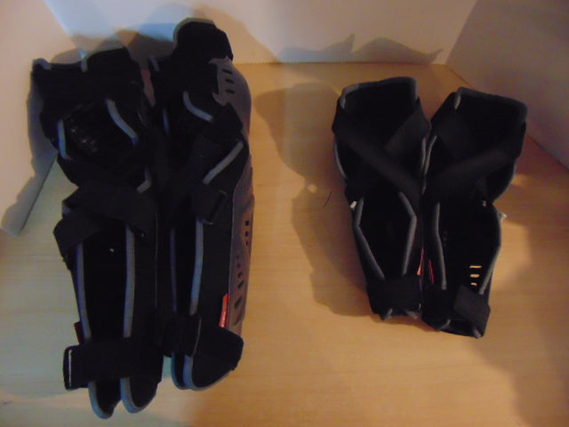 Motocross Dirt Bike BMX Bike Shin and Elbow Pads Set Child Size Youth 14-16 Mace Grey Black Excellent