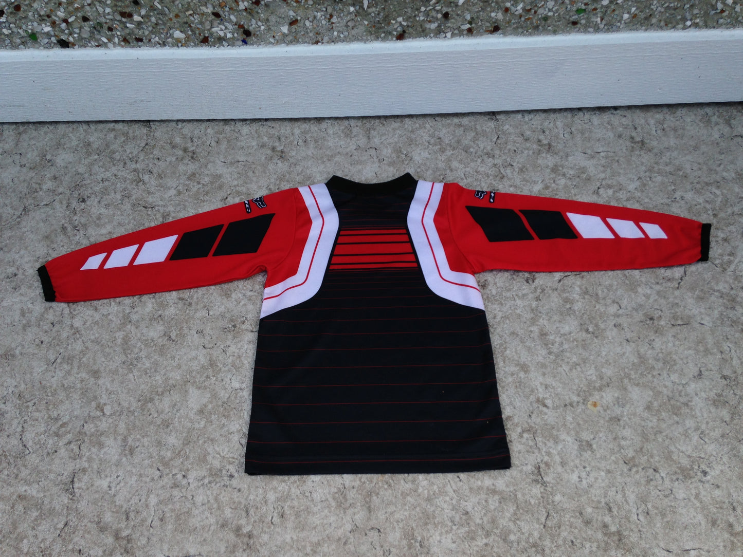 Motocross BMX Dirt Bike Jersey Child Size 4 Fox Black Red Excellent