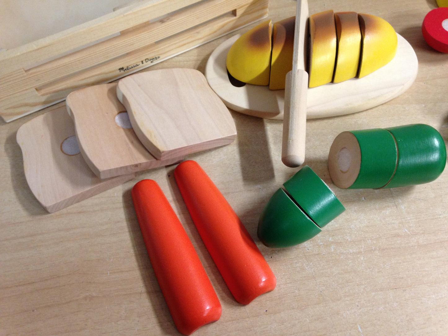 Melissa and Doug Cutting Play Wood Food Excellent As New
