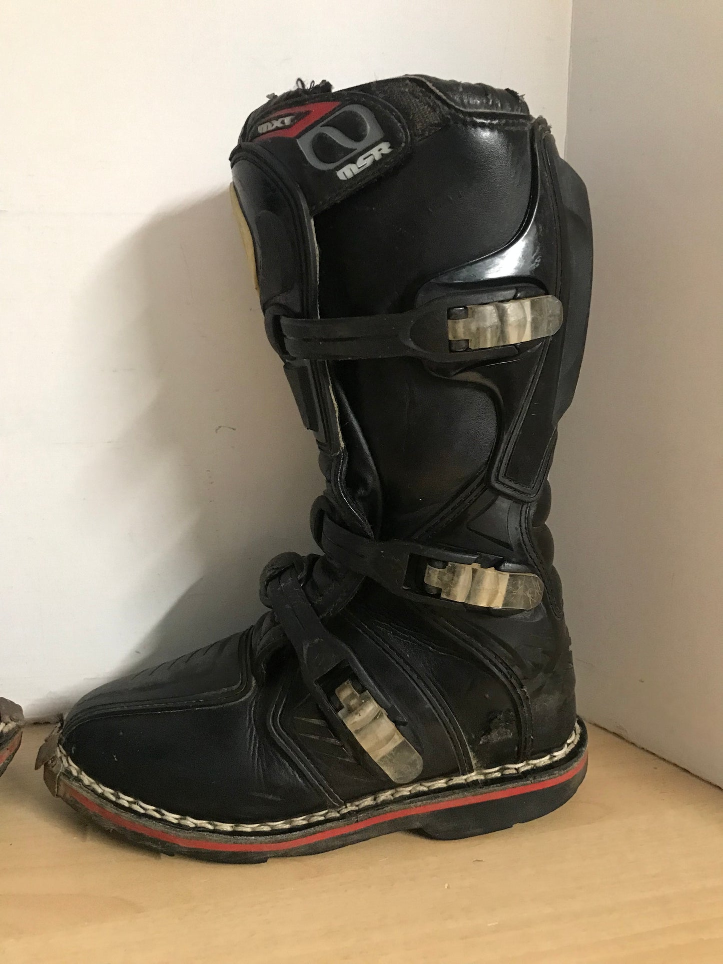 Motocross BMX Dirt Bike Bike Boots MSR Child Size 5 Black Multi Few Marks Some Wear PT 3440