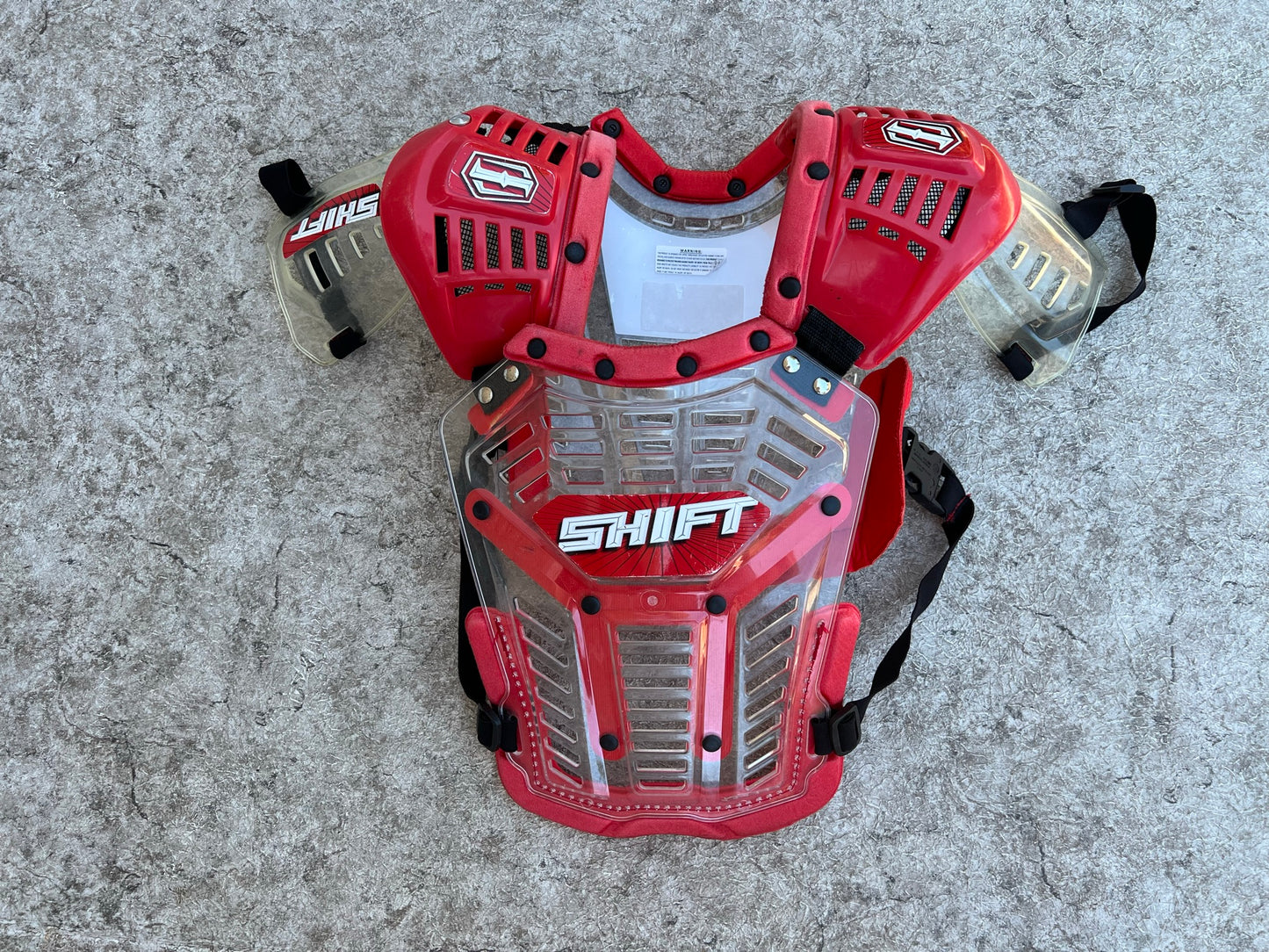Motocross BMX Dirt Bike Child Size Junior 10-12 Shift Chest Pad Red Clear