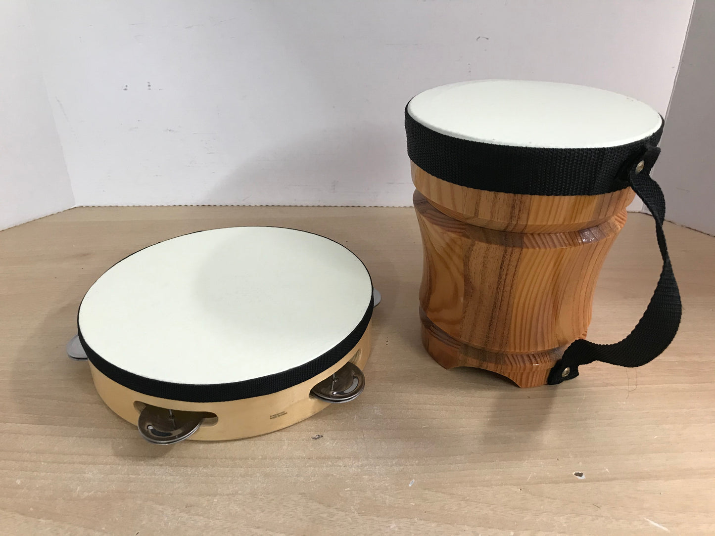 Musical Instruments First Act Wood Tambourine and Drum Excellent