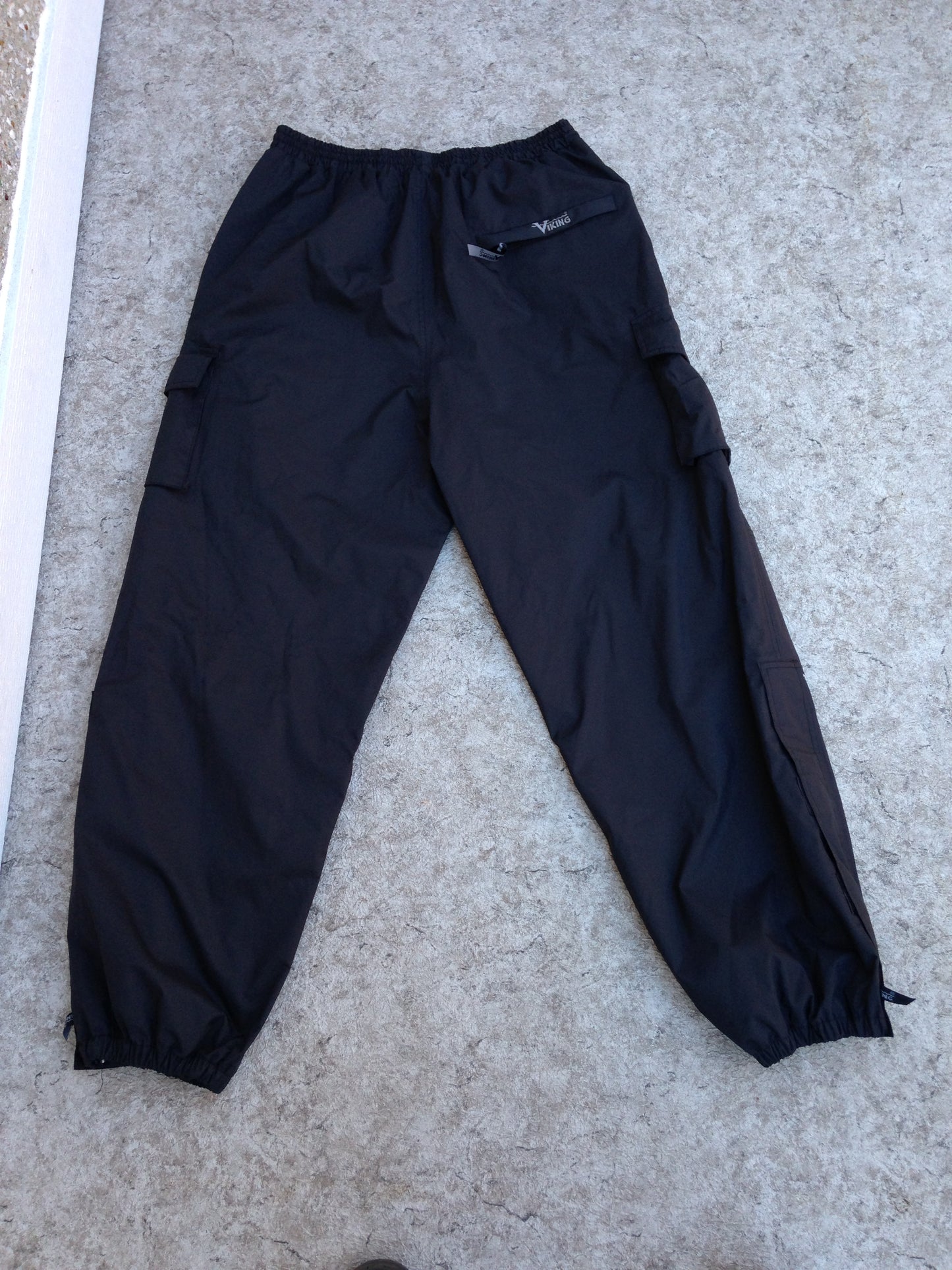 Rain Pants Men's Size X Large Viking Black Waterproof Commercial Grade Excellent Condition