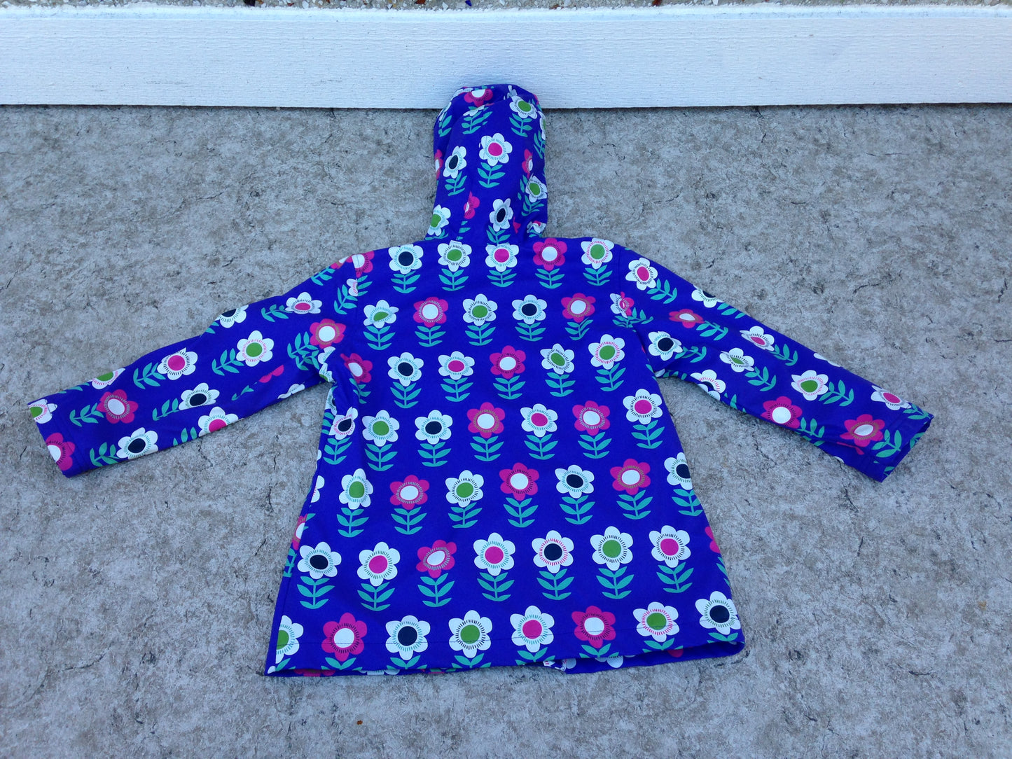Rain Coat Child Size 5 Hatley Purple Pink Daisy Waterproof Excellent