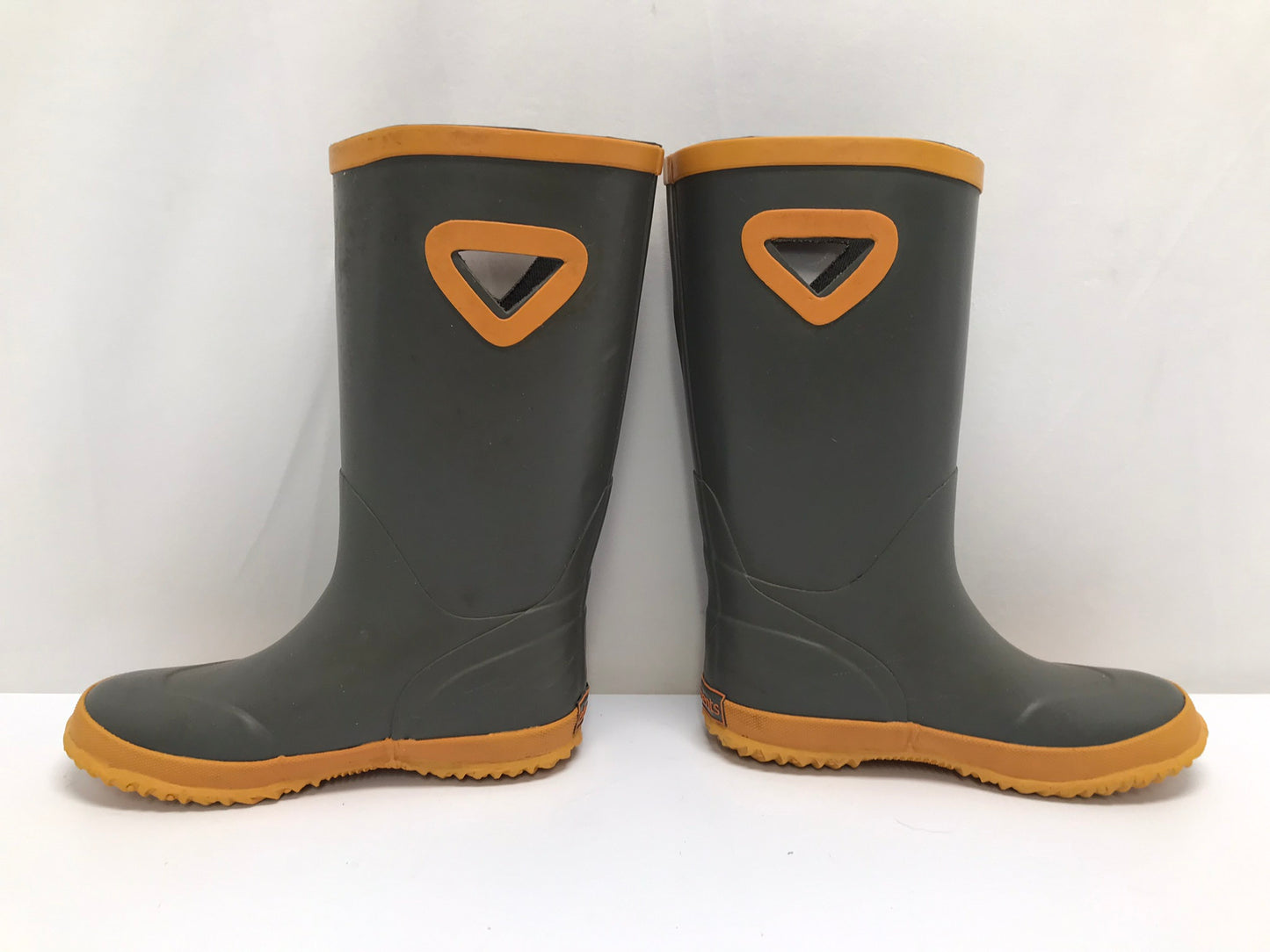 Rain Boots Child Size 1 Elements Rubber Grey and Yellow As New