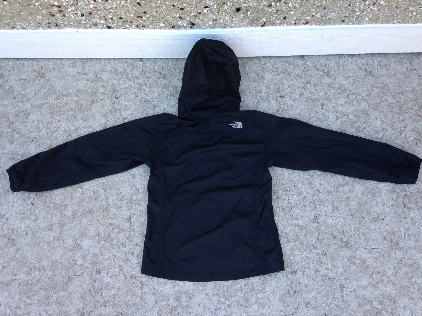 Rain Coat Child Size 10-12 The North Face Black Excellent