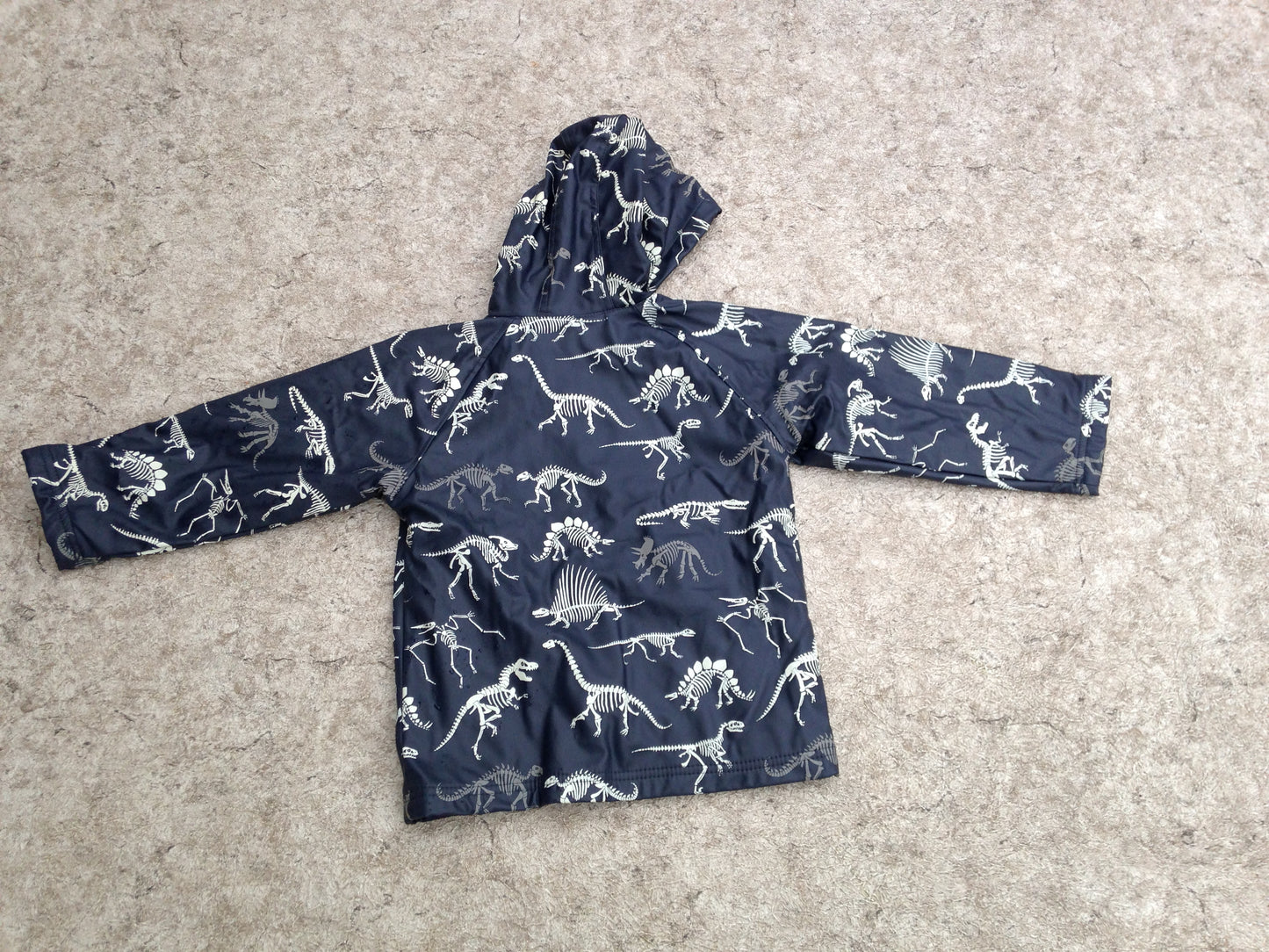 Rain Coat Child Size 5 Hatley Navy Dinosaurs